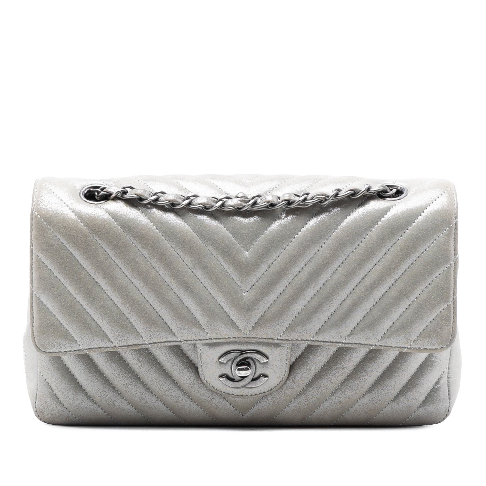Chanel Chanel Medium Classic Chevron Iridescent Lambskin Double Flap Size ONE SIZE - 1 Thumbnail