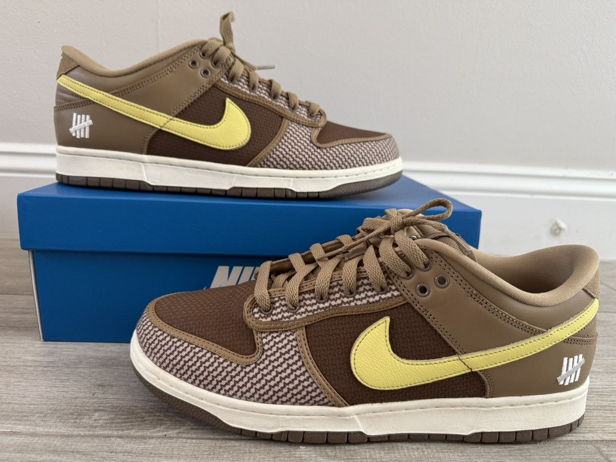 Nike × Undefeated Undefeated Nike Dunk Low Canteen Lemon Palomino Sz 12 Used Size US 12 / EU 45 - 1 Thumbnail