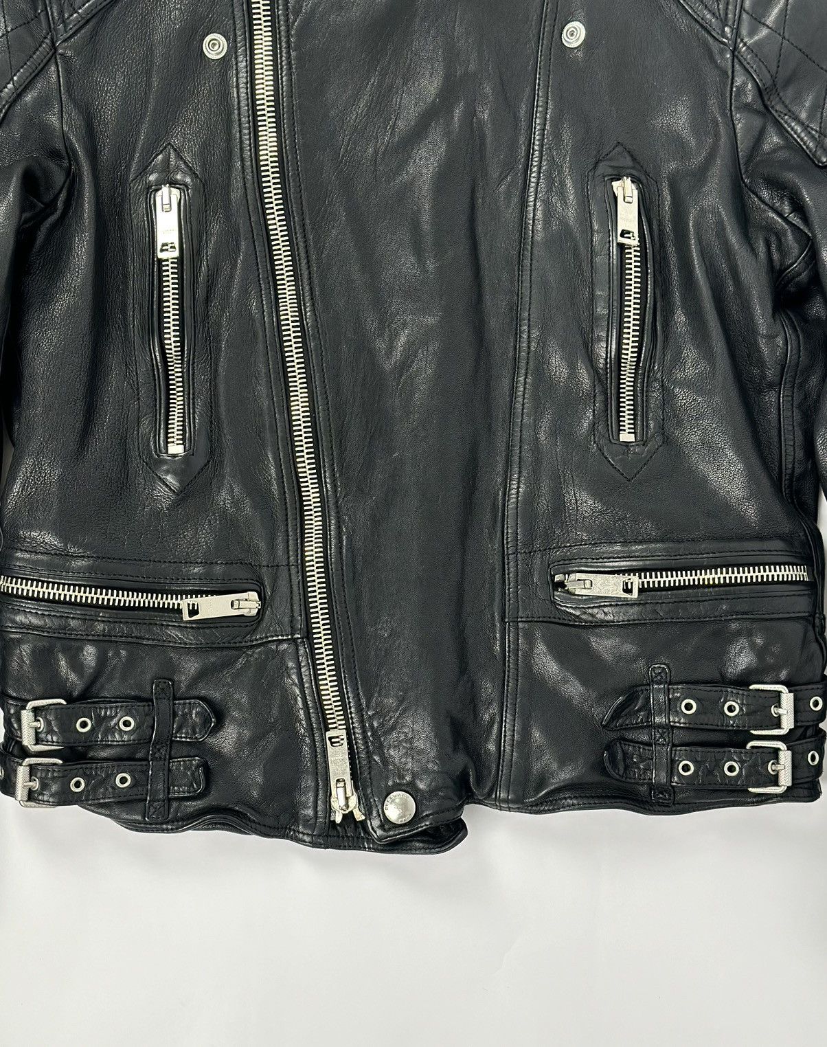 Burberry × Burberry Prorsum Burberry Brit Quilted Moto Biker Lamb Leather Jacket Size US M / EU 48-50 / 2 - 5 Thumbnail