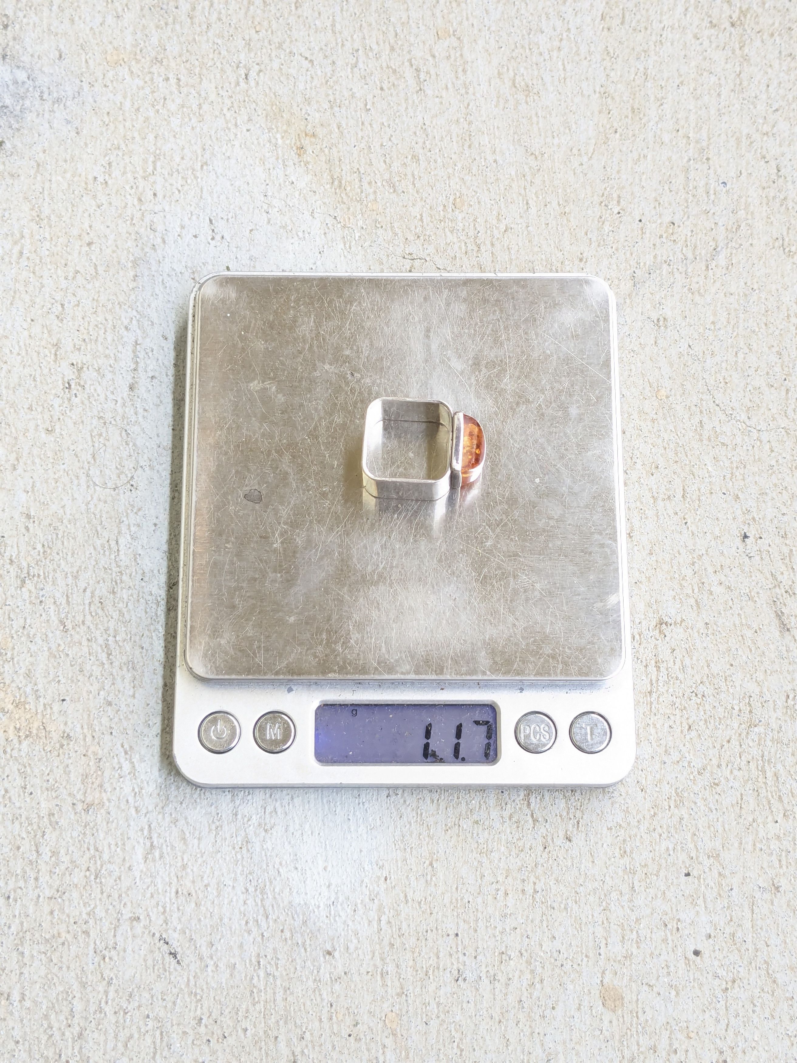 Vintage Vintage Sterling Silver Ring Size 9 Amber .925 Modern Size ONE SIZE - 15 Thumbnail