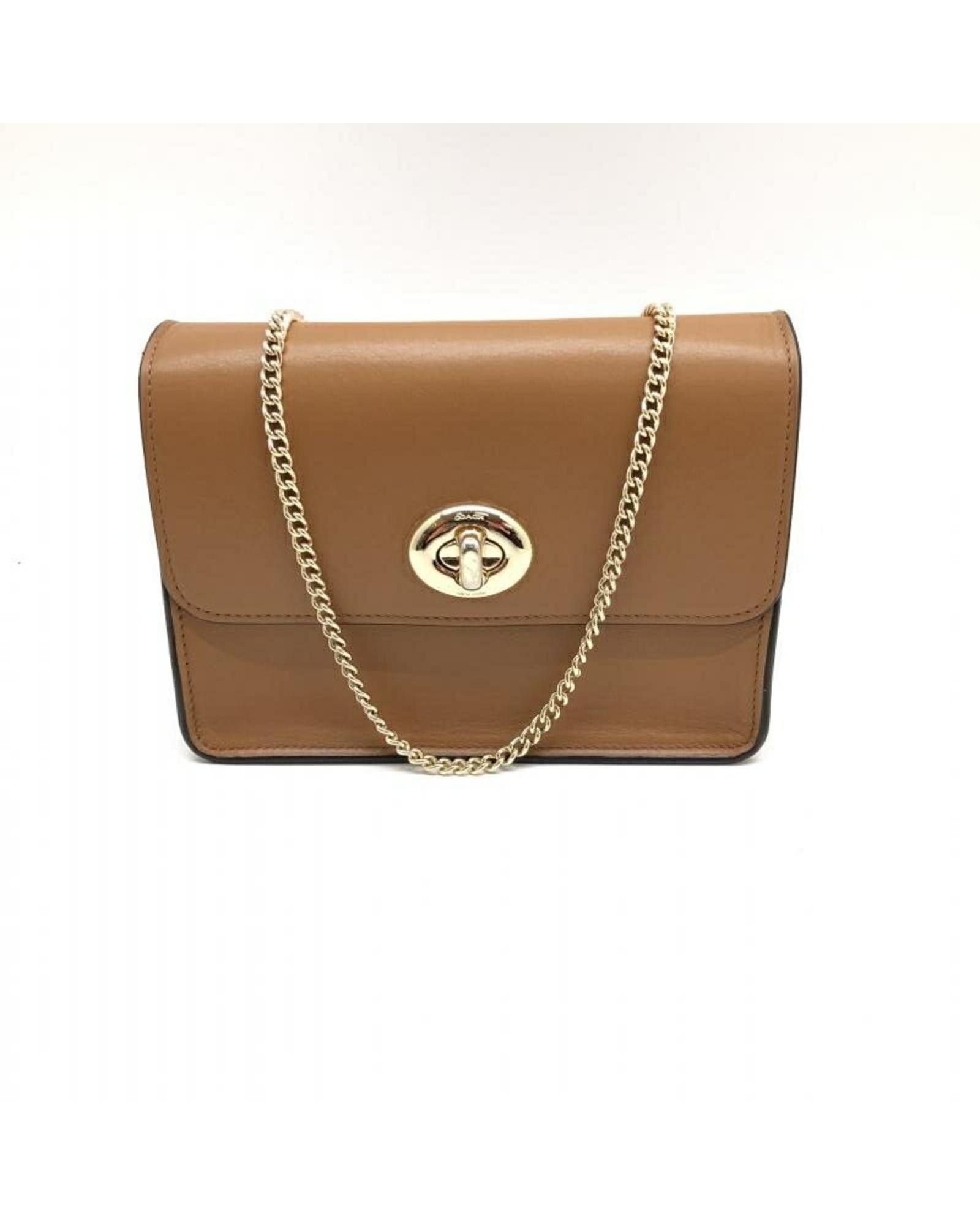 image of Coach Brown Leather Shoulder Bag With Versatile Style, Women's