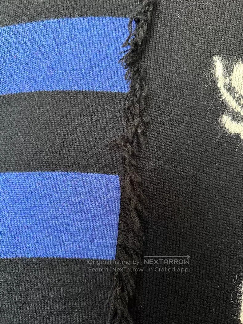 Loewe Loewe Color Blocked Knit Cardigan, Black and Blue Stripes Size S / US 4 / IT 40 - 7 Thumbnail