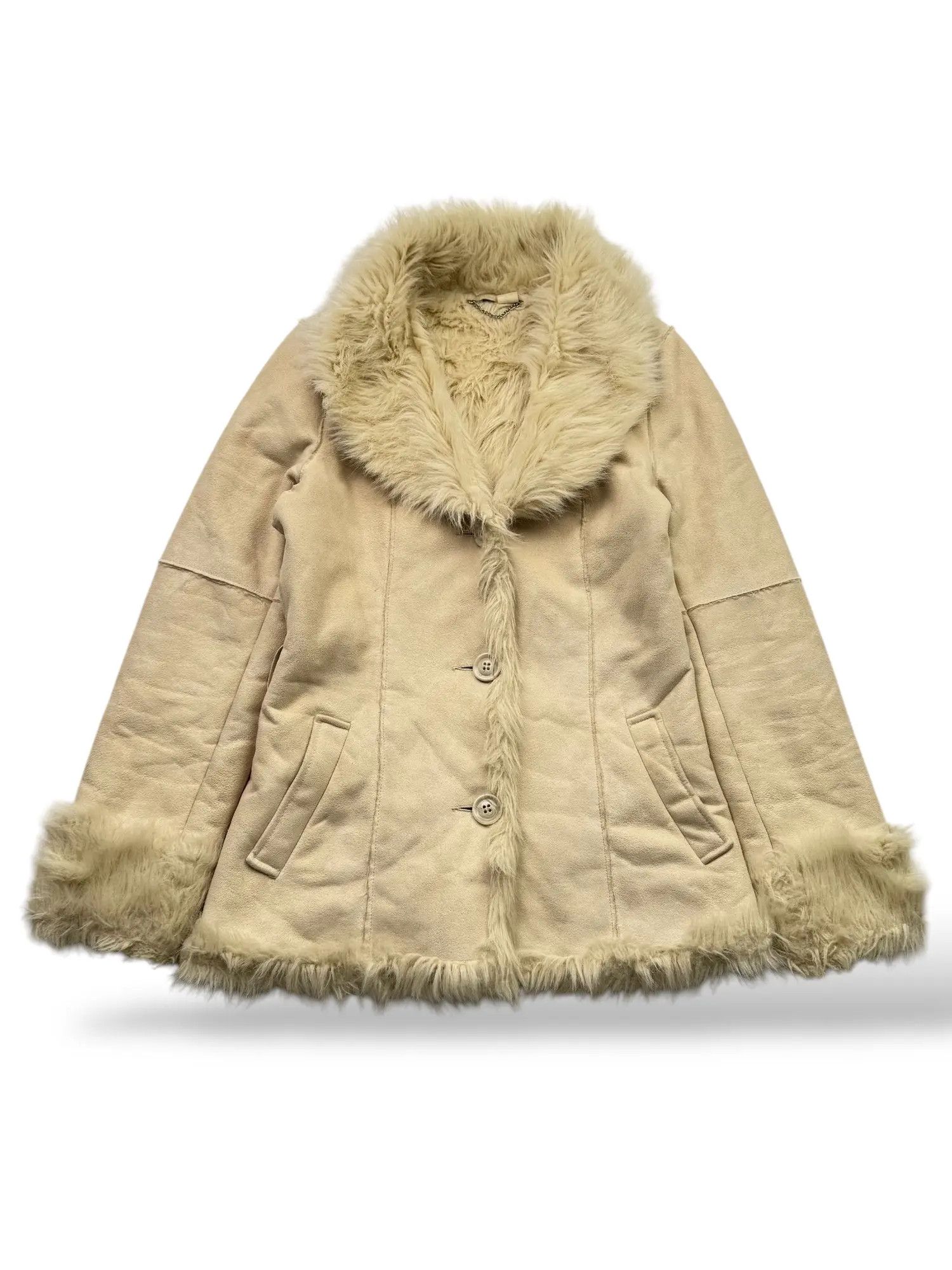 Japanese Brand Vintage Faux Sheepskin Coat W46(V9) Size S / US 4 / IT 40 - 1 Thumbnail