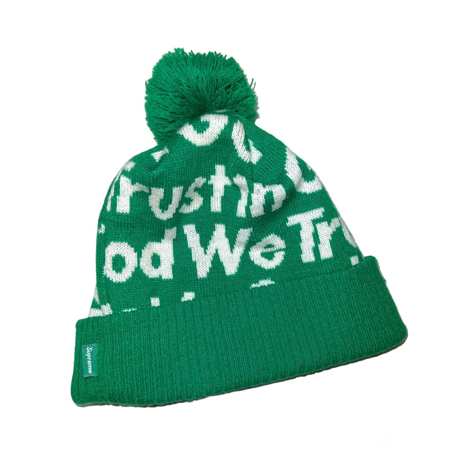 image of Supreme Fw08 In God We Trust Beanie in Green, Men's