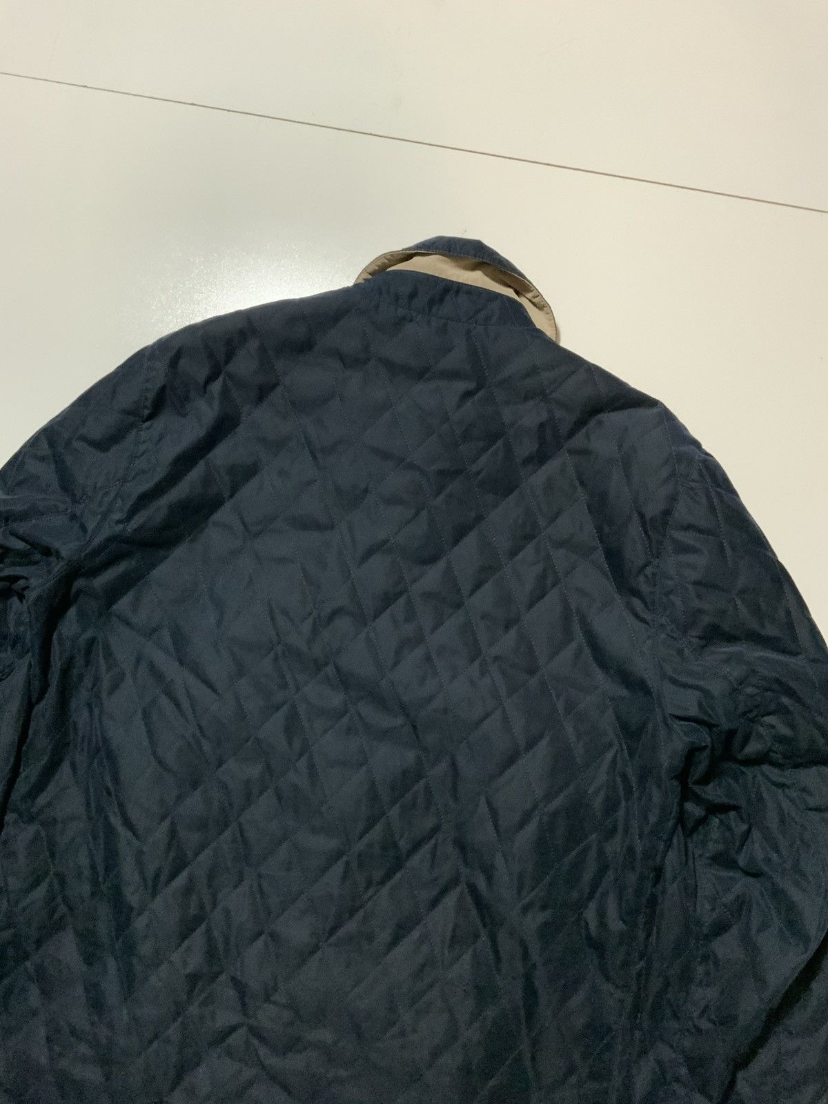 Designer Longhi Made In Italy Navy Blue Quilted Chore Barn Jacket Size US M / EU 48-50 / 2 - 4 Thumbnail