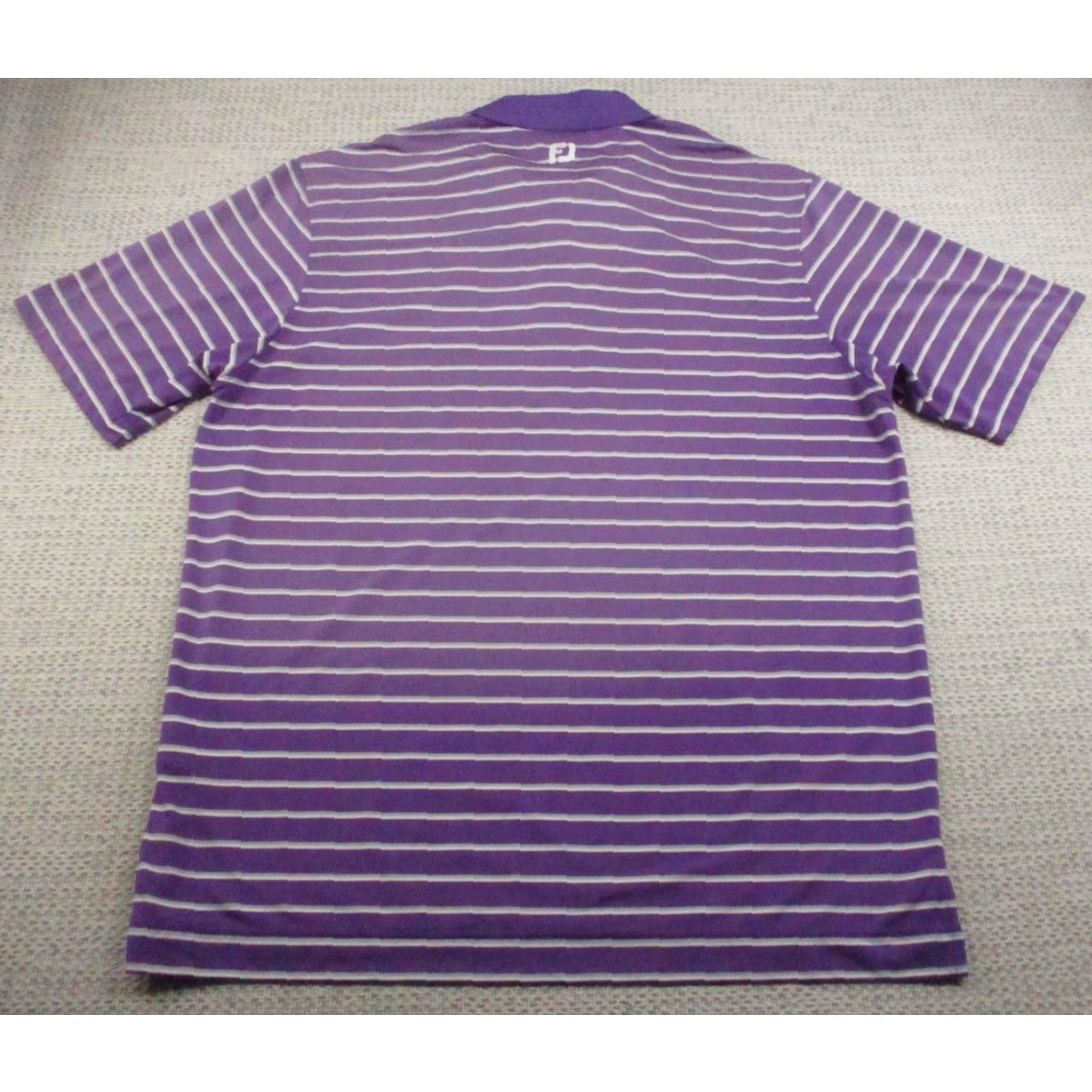 Footjoy FootJoy Polo Shirt Mens XL Purple Stripe Golf Performance Stretch Short Sleeve Polo Shirt Mens 2XL Size US XL / EU 56 / 4 - 7 Thumbnail