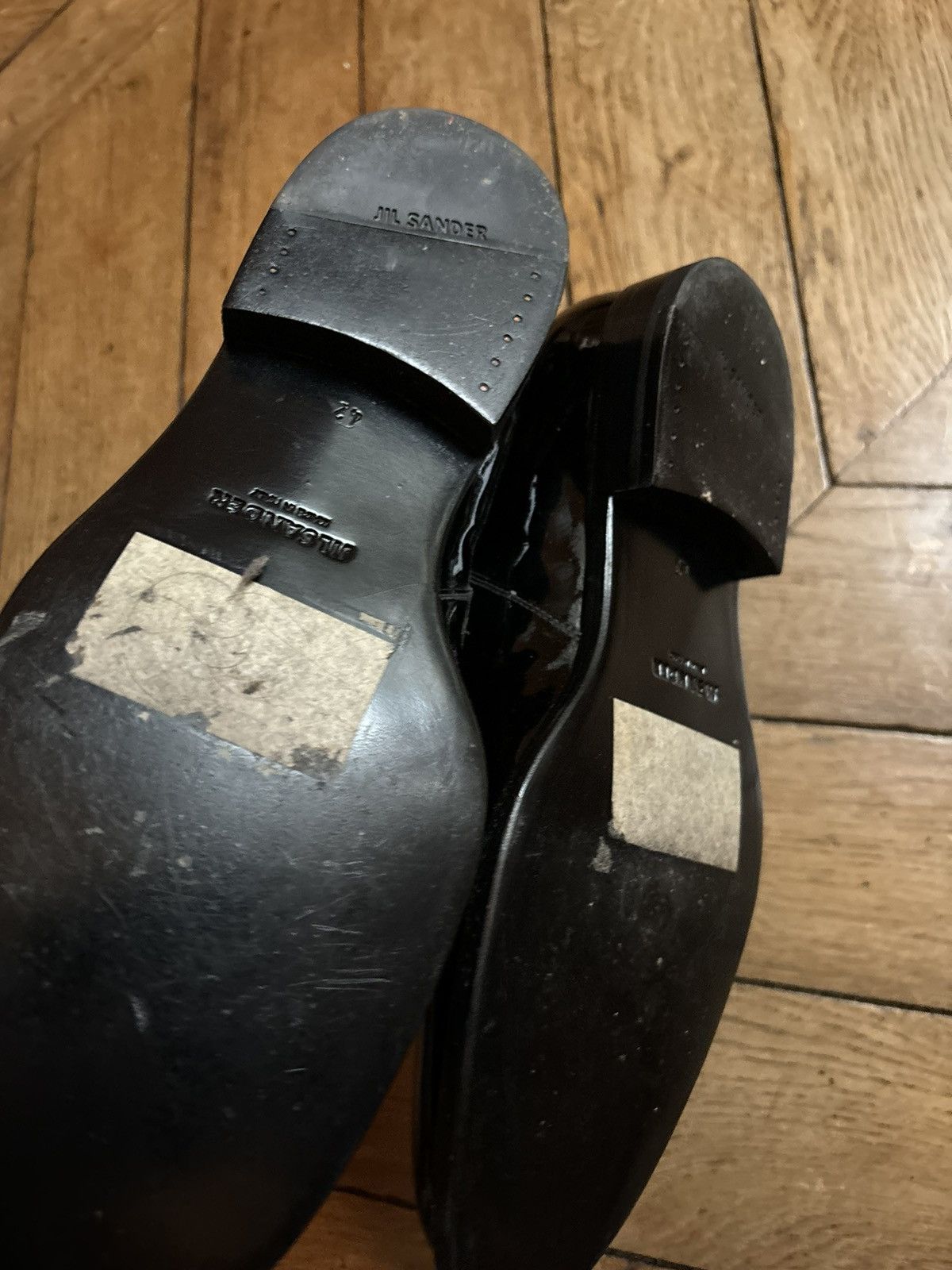Jil Sander Jil Sander Patent Black Leather Derby Shoes Size US 9 / EU 42 - 10 Thumbnail