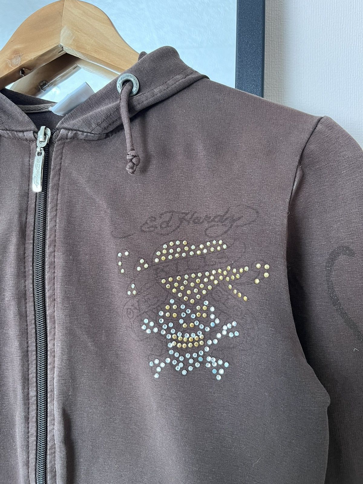 Ed Hardy 🤎Brown Vintage Ed Hardy Zip Up Hoodie Y2k Women’s Size S / US 4 / IT 40 - 3 Thumbnail