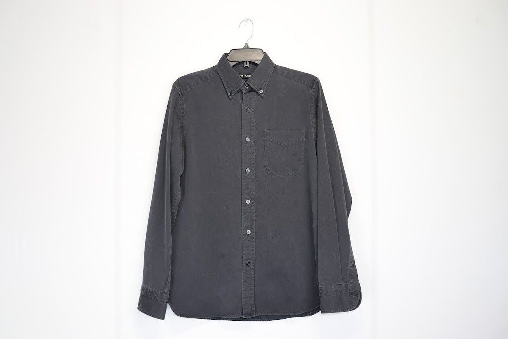 image of Tom Ford O1Rshd Classic Button Up In Washed Black, Men's (Size Small)