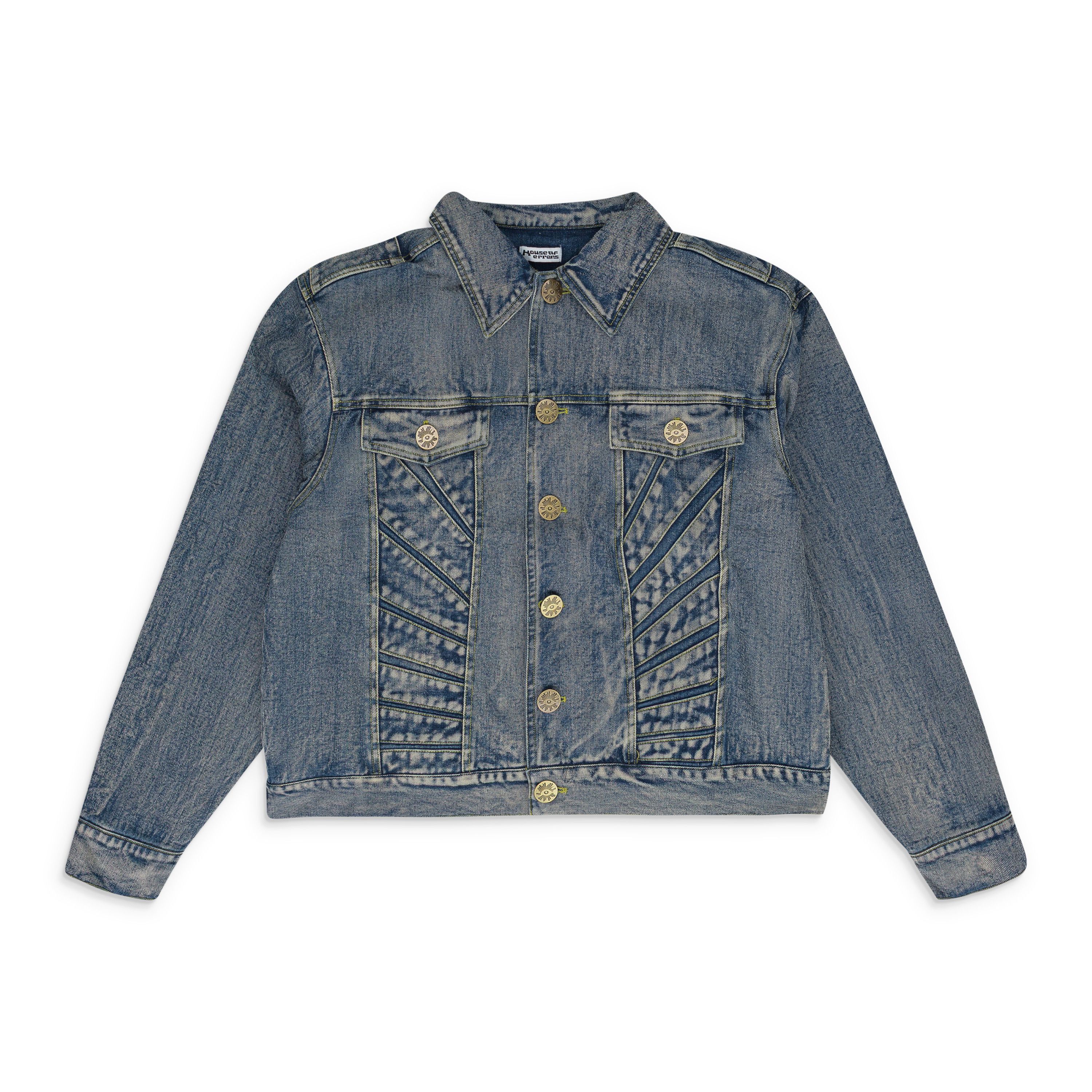 House of Errors BLUE ALL SEEING DENIM JACKET SIZE L