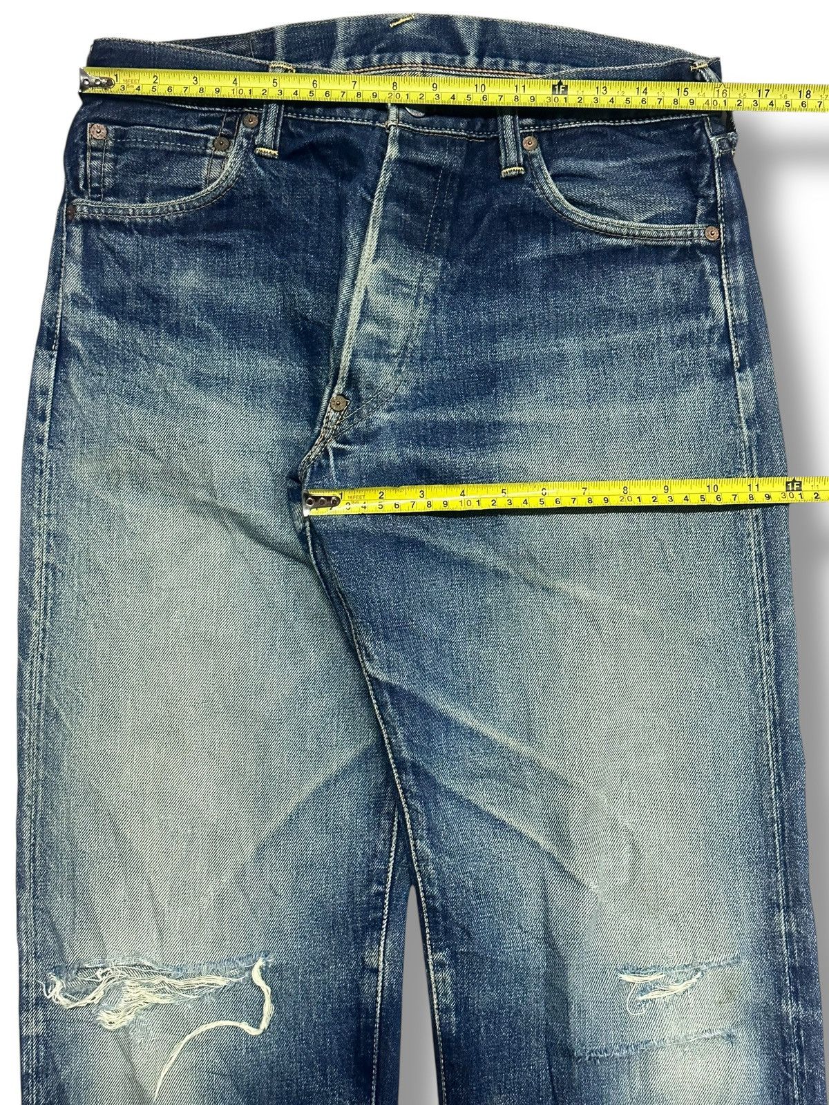 Evisu Vintage Evisu No2 Lot 2000 Selvedged Distressed Faded Wash Size US 32 / EU 48 - 18 Thumbnail
