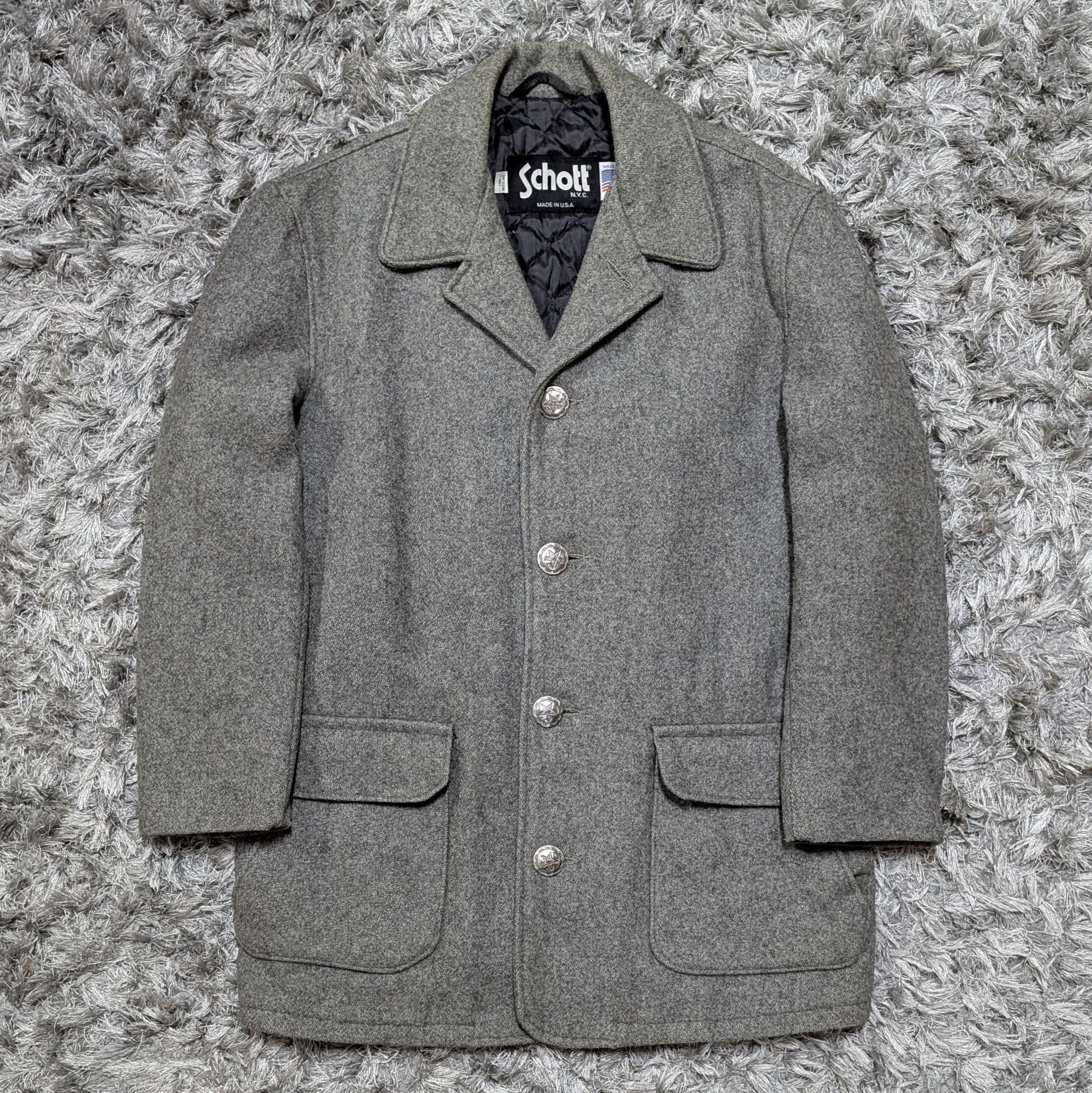 Schott Vintage Schott NYC Made in USA Peacoat Mid Length Jacket Size US M / EU 48-50 / 2 - 2 Thumbnail