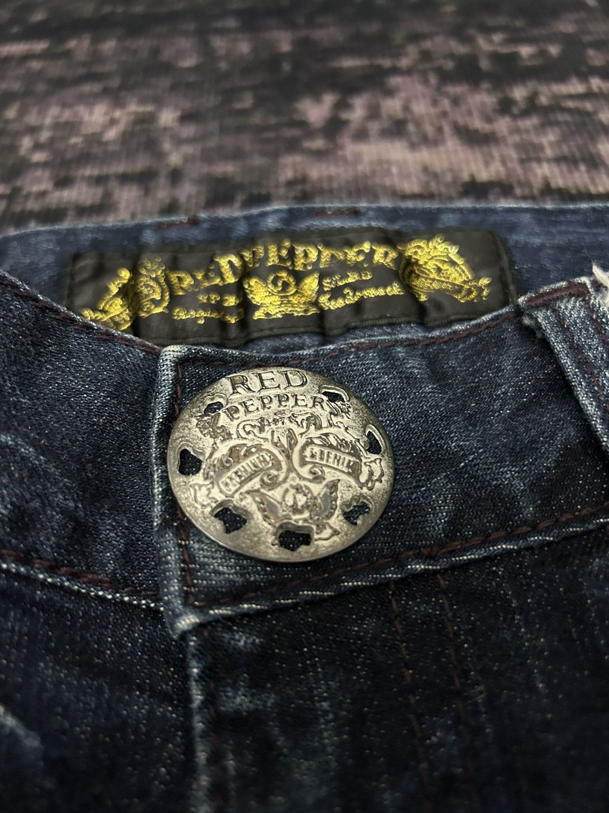 Tornado Mart Redpepper Japan Snake Pocket Washed Flare Jeans Size US 27 - 10 Thumbnail