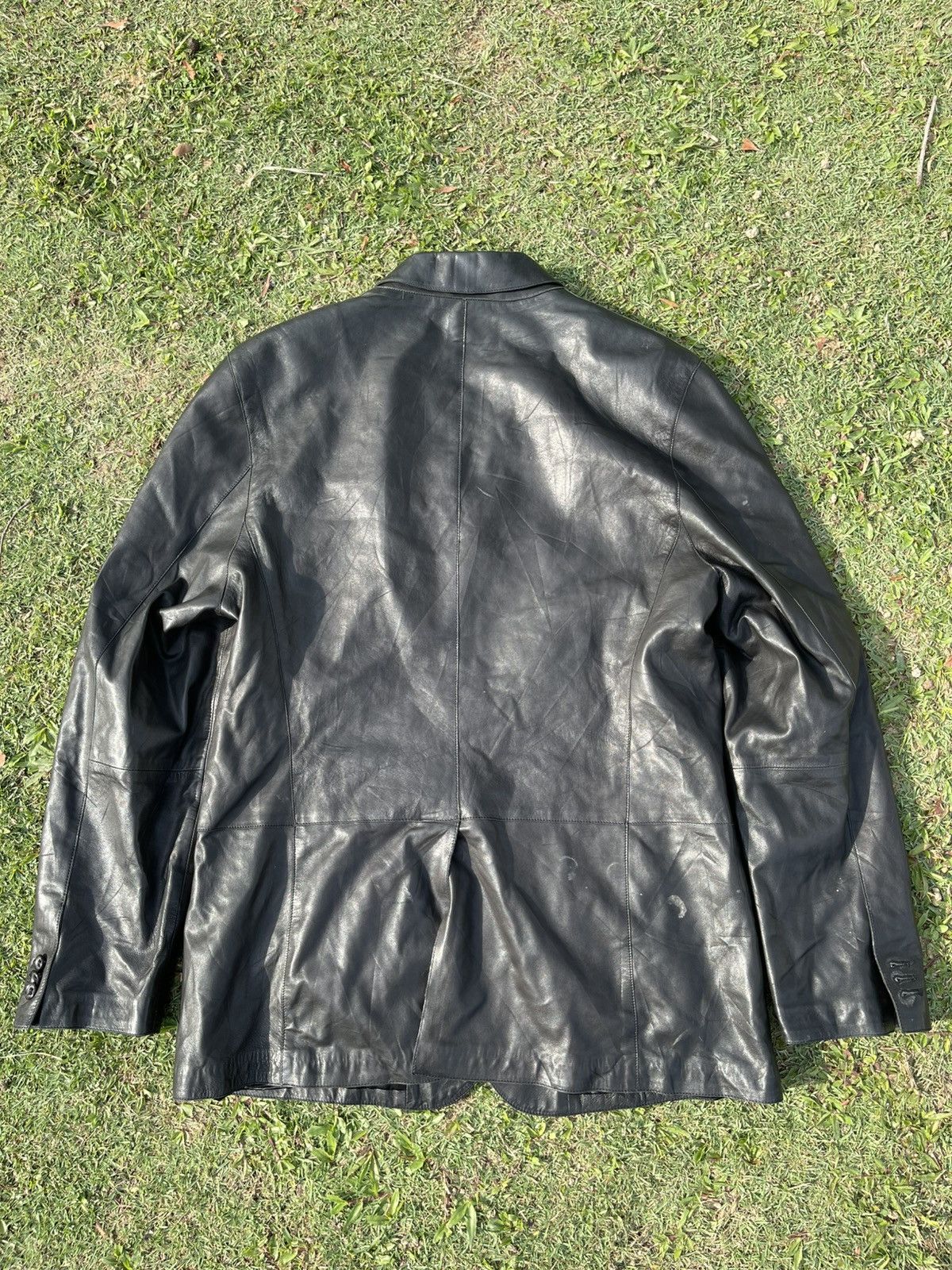 Giorgio Armani Vintage Giorgio Armani Leather Jacket Size US L / EU 52-54 / 3 - 8 Thumbnail