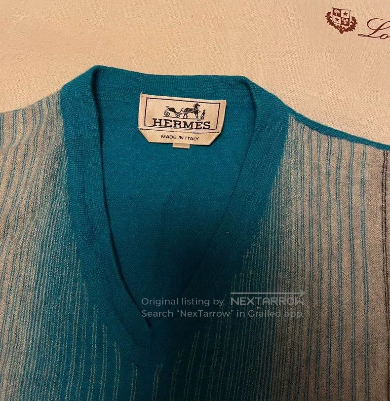 Hermes Hermes Camel hair V-neck knitted top Size US S / EU 44-46 / 1 - 3 Thumbnail