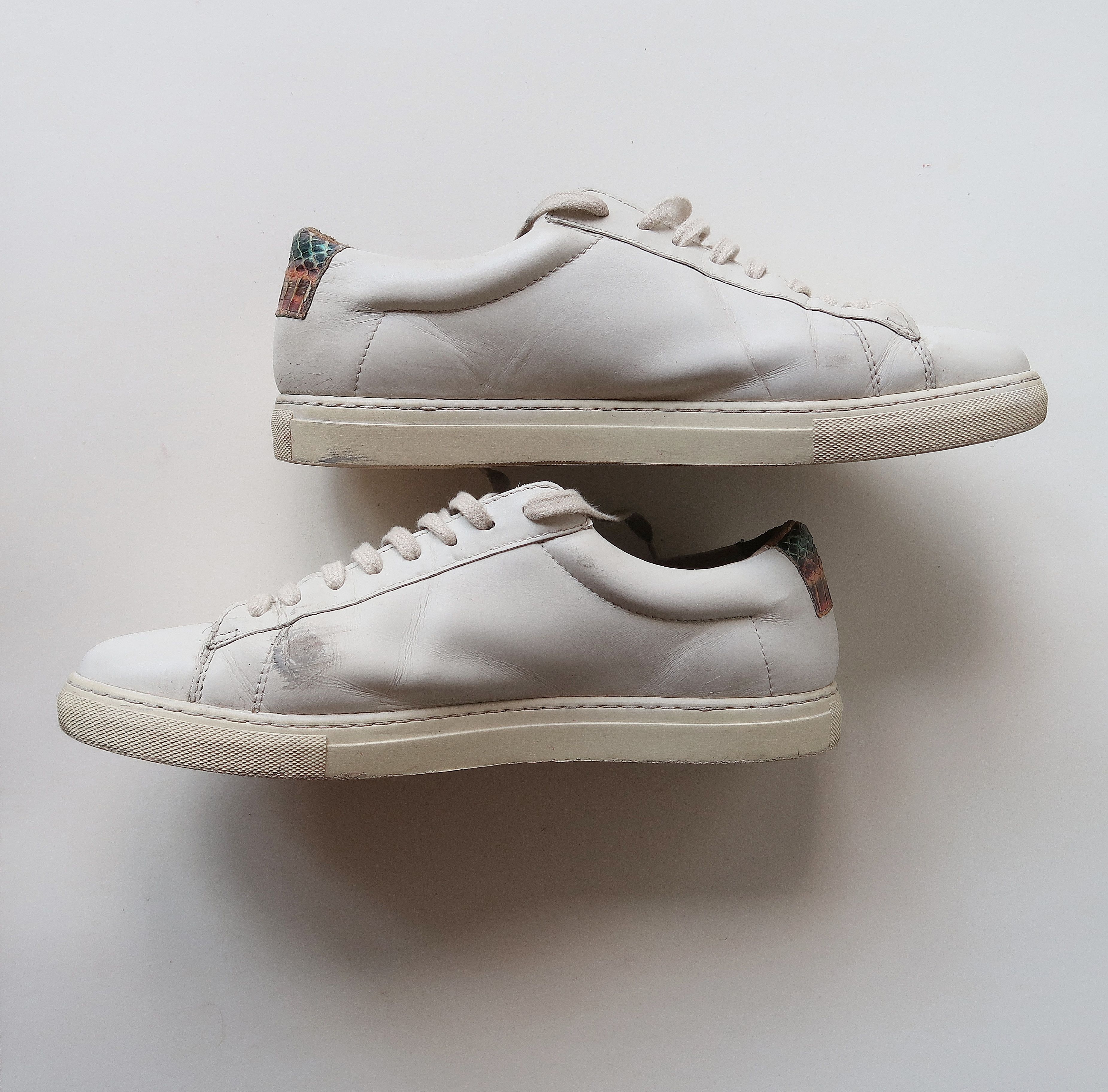 ZESPA White Nappa Leather Womens Low Top Sneakers Size US 9 / IT 39 - 5 Thumbnail