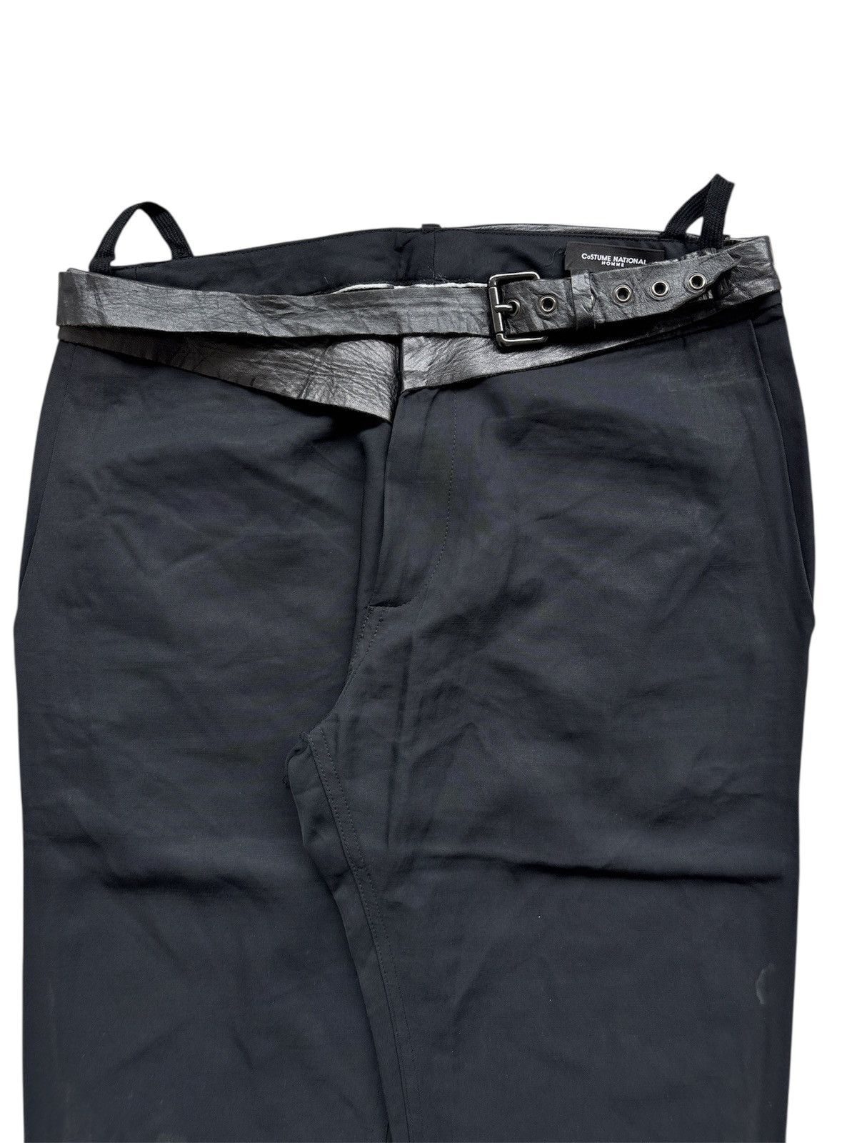 Hedi Slimane Leather Belted Skinny Trousers Size US 30 / EU 46 - 2 Thumbnail