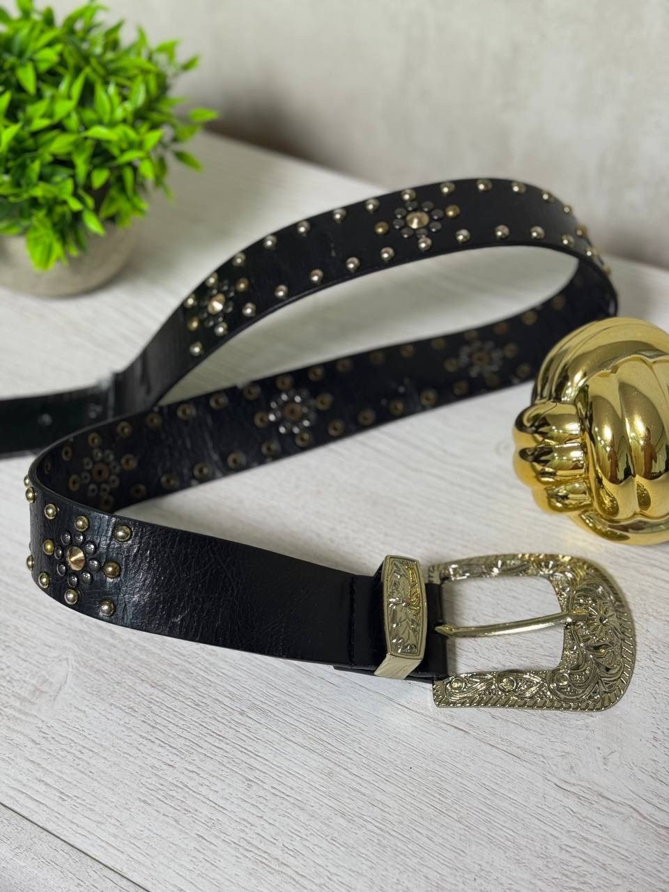 If Six Was Nine VTG Western Leather Belt Cowboy Y2K 00s USA Size 90 cm Size ONE SIZE - 10 Thumbnail