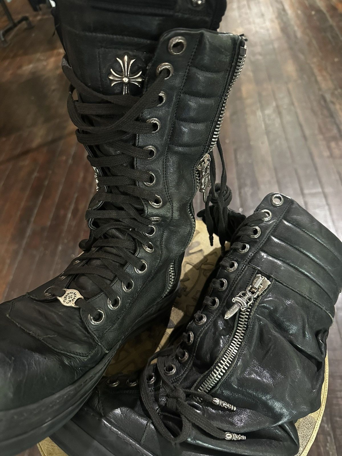 Chrome Hearts × Rick Owens CHROME HEARTS x RICK OWENS CARGO BASKETS CROSS SNEAKERS Size US 11 / EU 44 - 16 Thumbnail