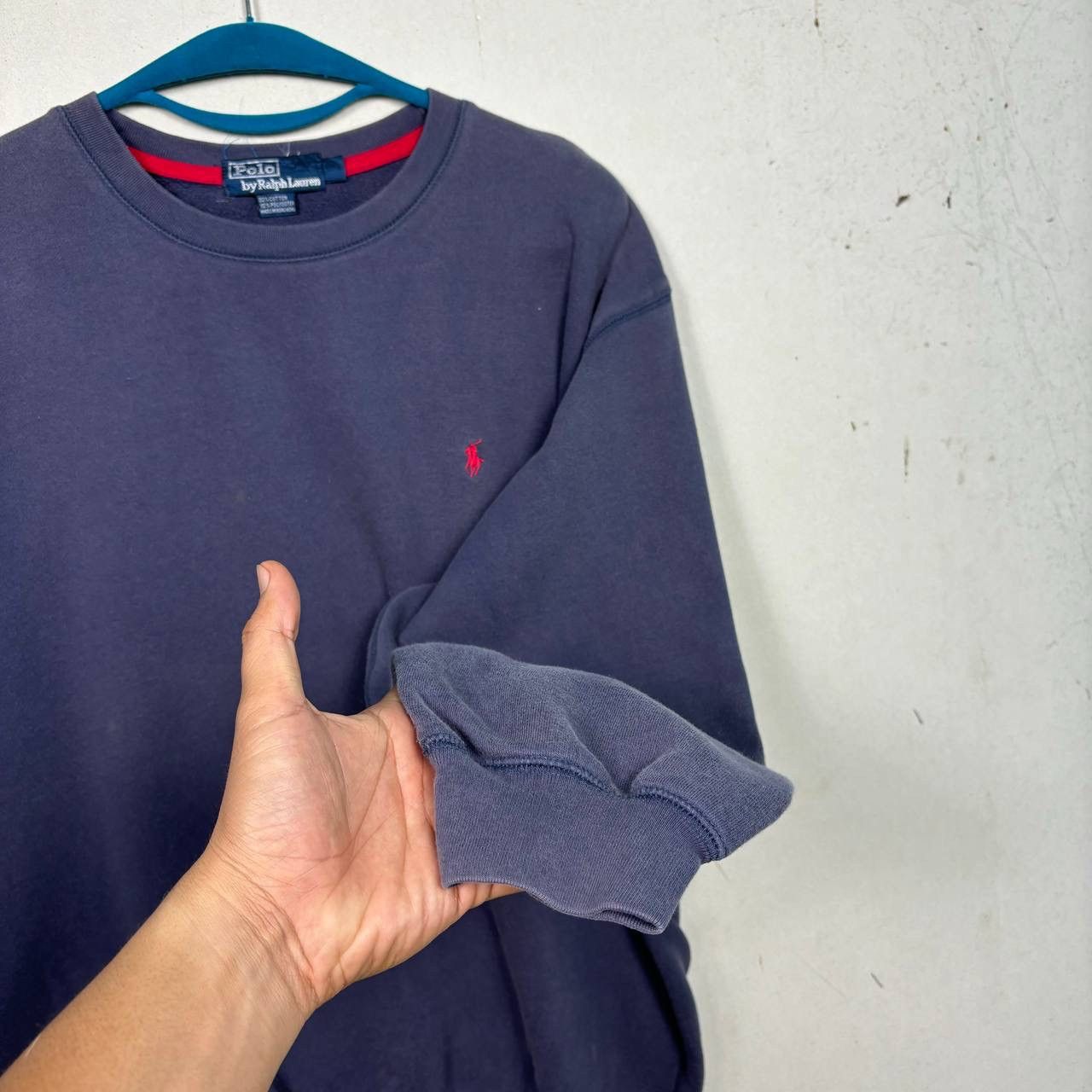 Polo Ralph Lauren Vintage Polo Ralph Lauren Pony Sweatshirt 90s Sun Faded Size US L / EU 52-54 / 3 - 4 Thumbnail
