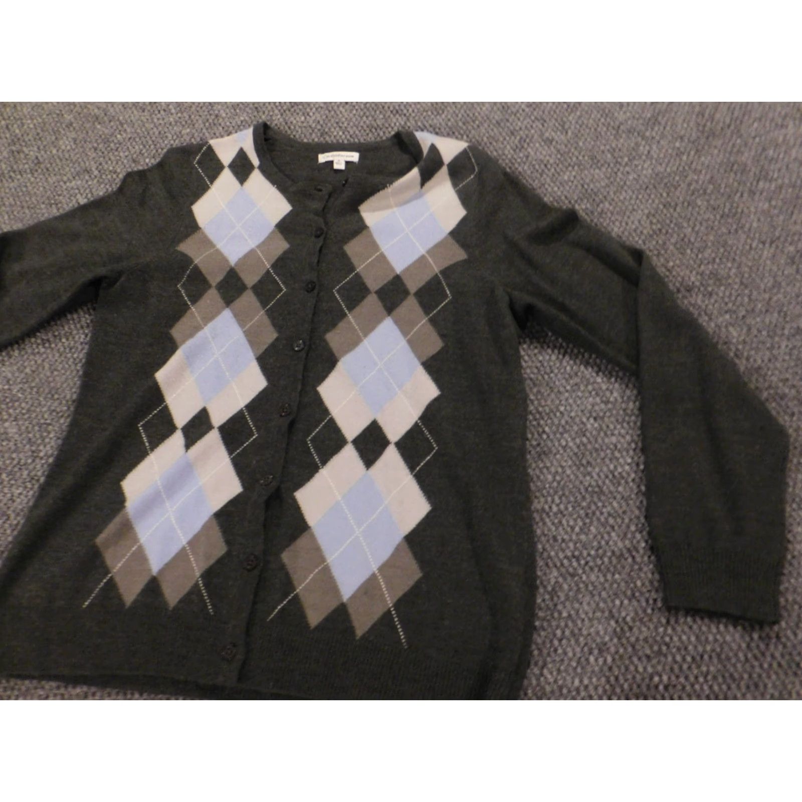 Croft & Barrow Croft & Barrow Womens Cardigan Sweater M Gray V-Neck Button Stretch Raglan Long Sleeve Knit Chunky Size M / US 6-8 / IT 42-44 - 2 Thumbnail