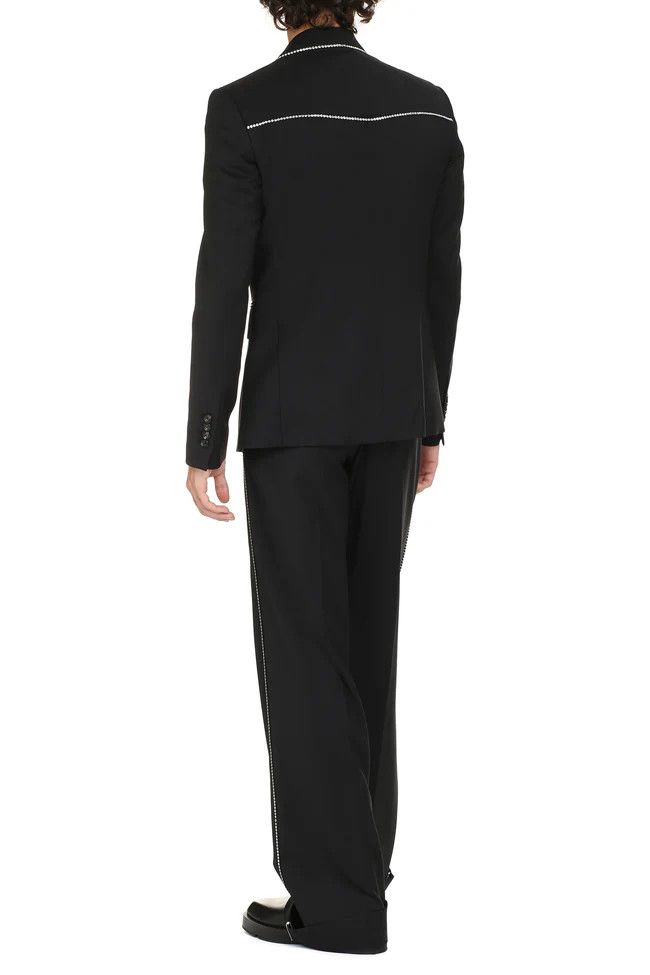 Amiri o1gr1nt1024 Crystal Trim Single Breasted Jacket in Black Size US M / EU 48-50 / 2 - 4 Thumbnail