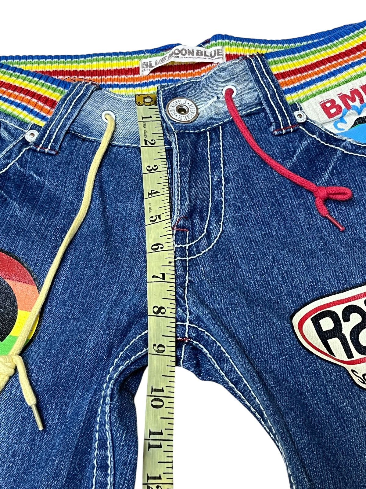 Japanese Brand SICK🔥JAPANESE BMB BLUE MOON BLUE DRAWSTRING WAIST JEANS Size US 32 / EU 48 - 14 Thumbnail