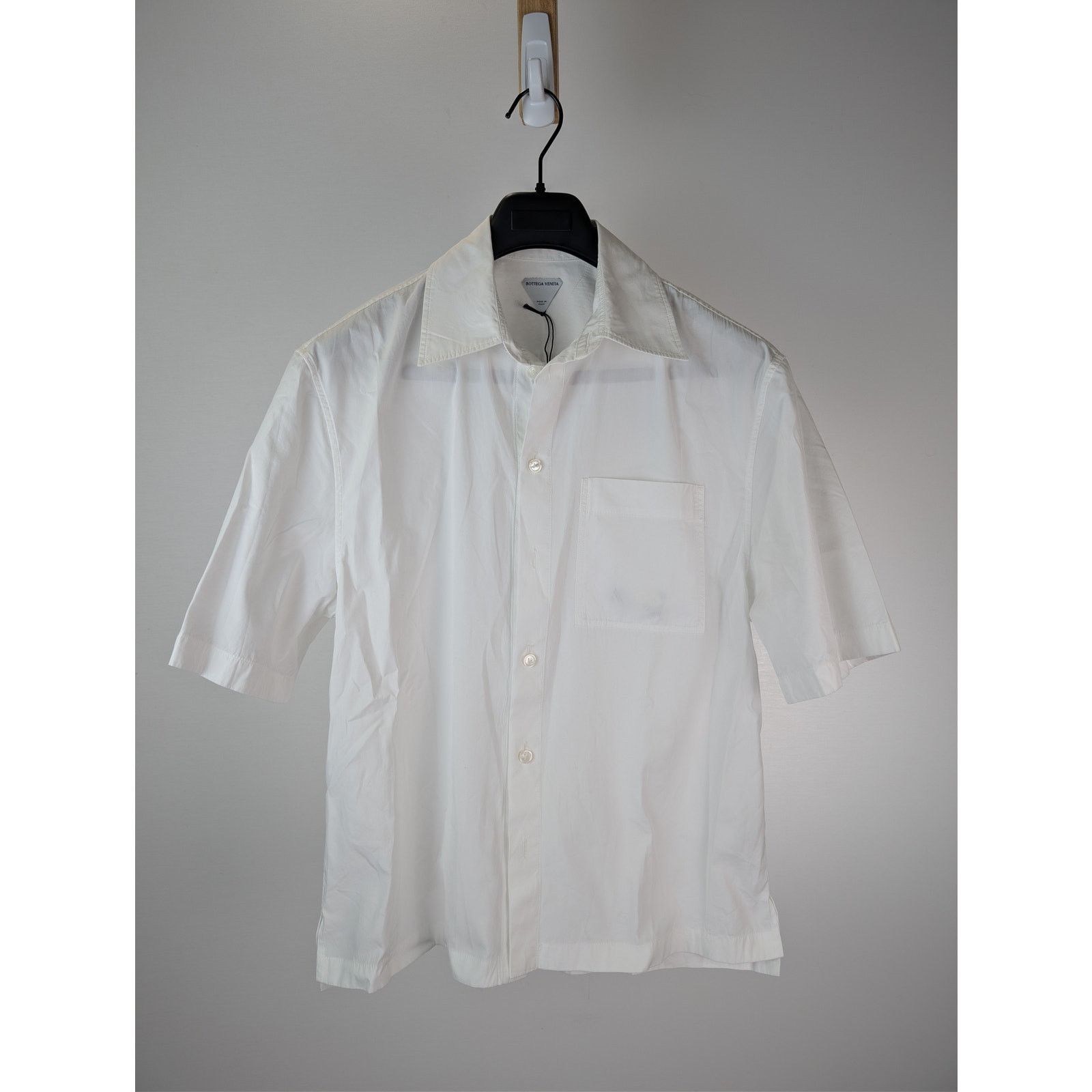 Bottega Veneta o1rshd1 Compact Cotton Button-Up Shirt in Optic White Size US S / EU 44-46 / 1 - 8 Thumbnail