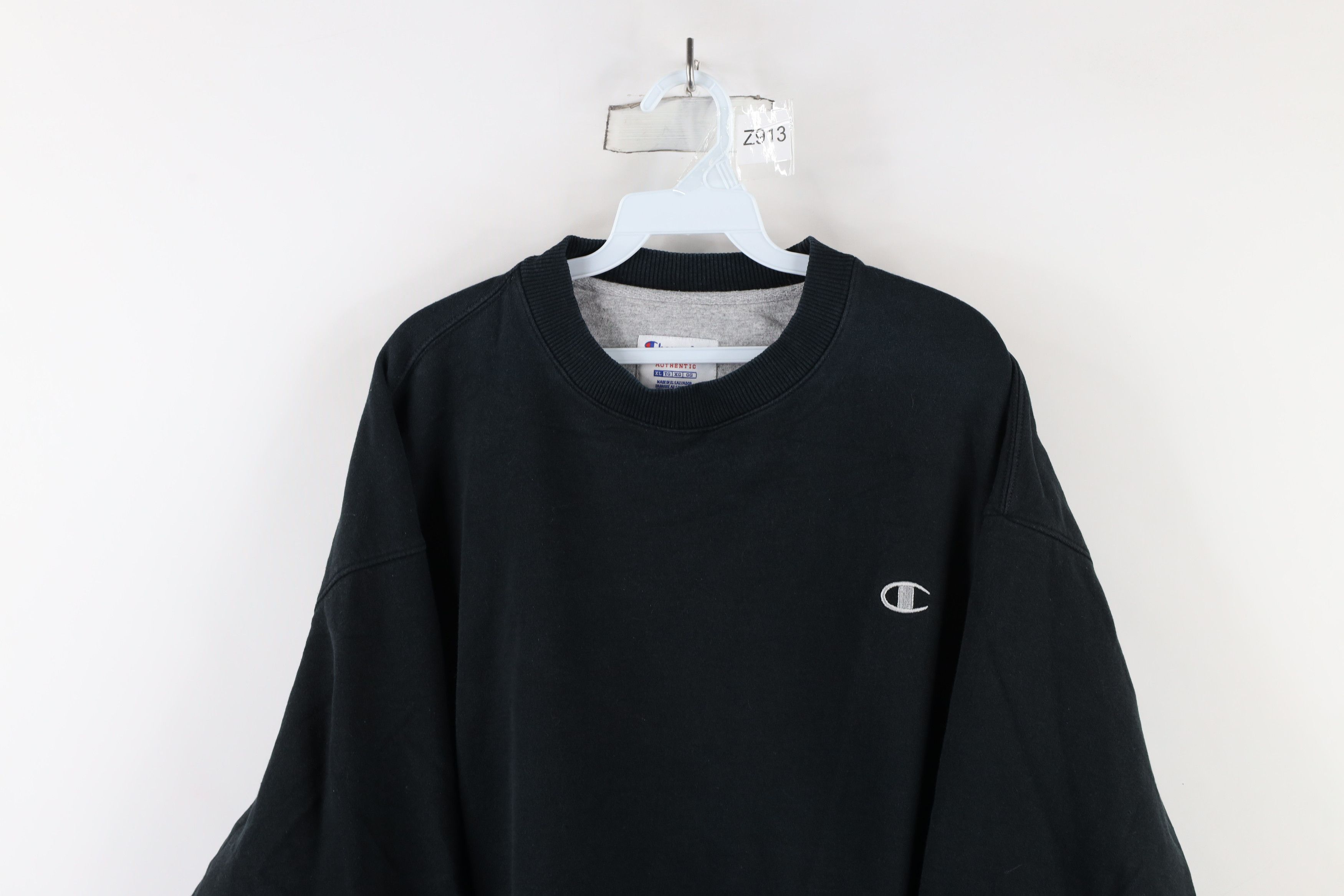 Champion × Vintage Vintage Champion Classic Logo Crewneck Sweatshirt Black Size US XL / EU 56 / 4 - 2 Thumbnail