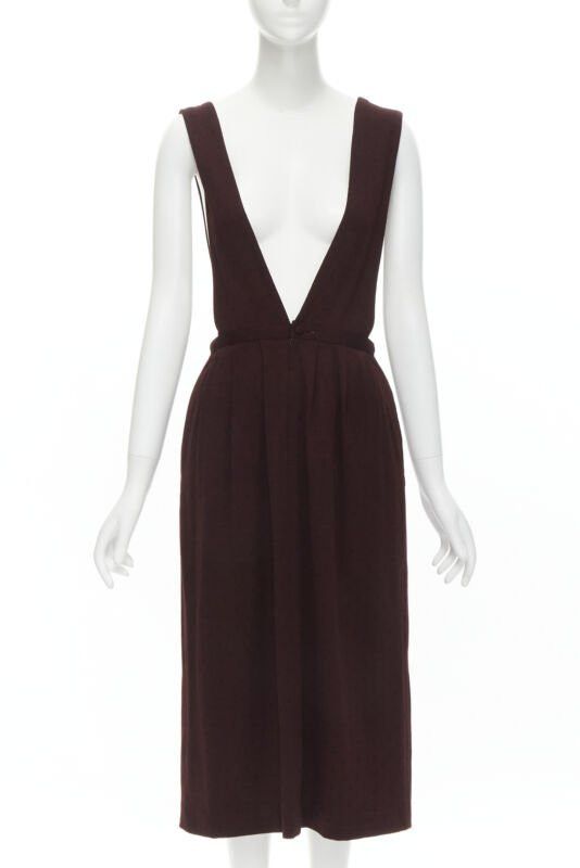 Comme des Garcons vintage COMME DES GARCONS 1980s burgundy polka dot dungaree midi skirt S Size S / US 4 / IT 40 - 1 Thumbnail