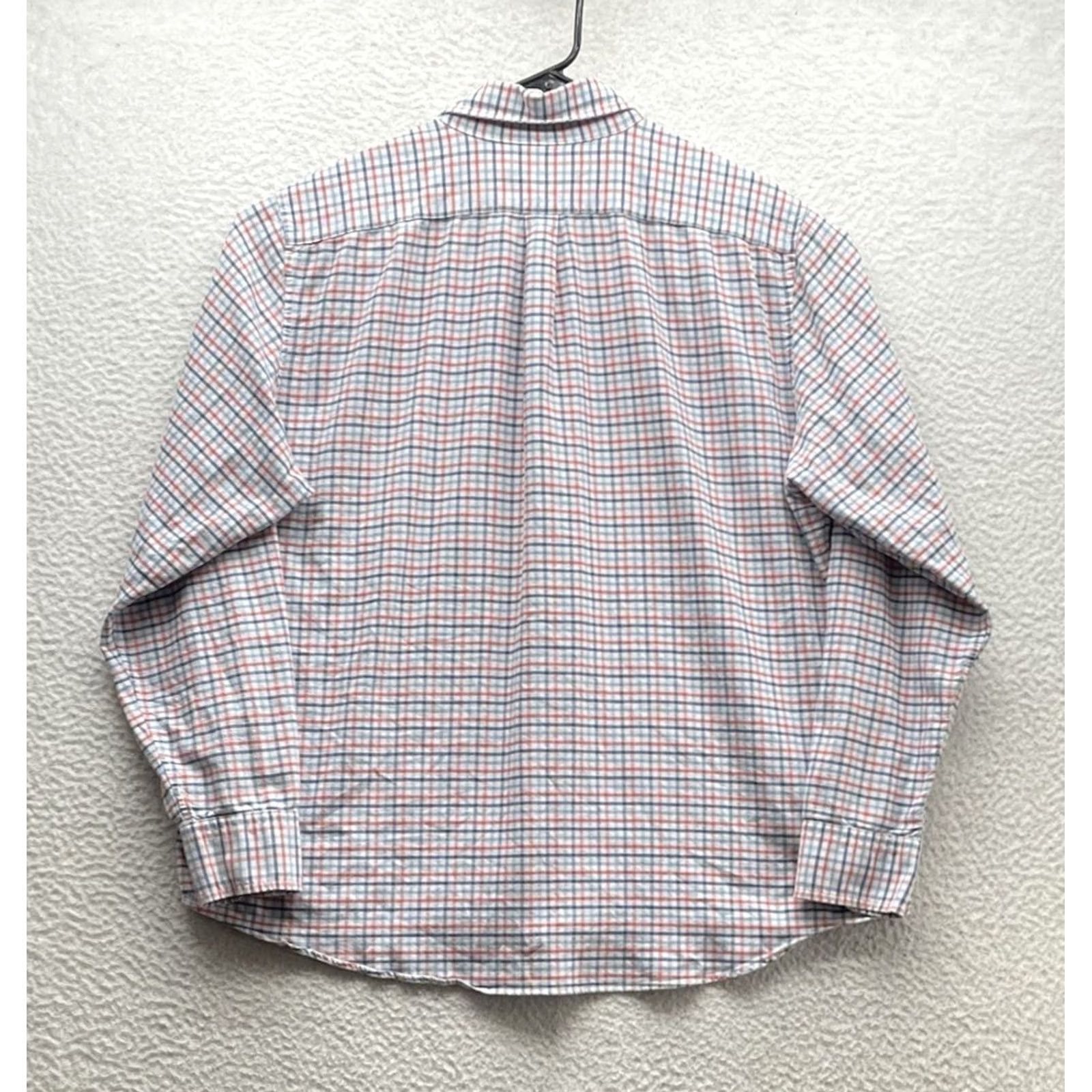 Vineyard Vines Vineyard Vines Murray Shirt Mens XL Slim Fit Blue Orange Tattersall Plaid Button-Up, Multicolor, Classic Preppy, Men Size US XL / EU 56 / 4 - 3 Thumbnail
