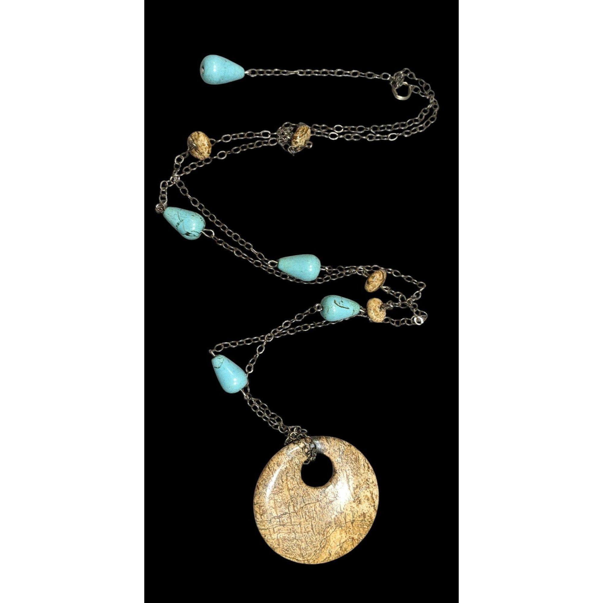 Other Bohemian Turquoise And Jasper Beaded Pendant Necklace Size ONE SIZE - 1 Thumbnail
