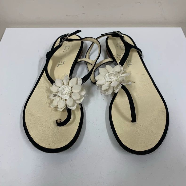Chanel Chanel Transparent Camellia Sandals, Size 38 Size US 7 / IT 37 - 2 Thumbnail