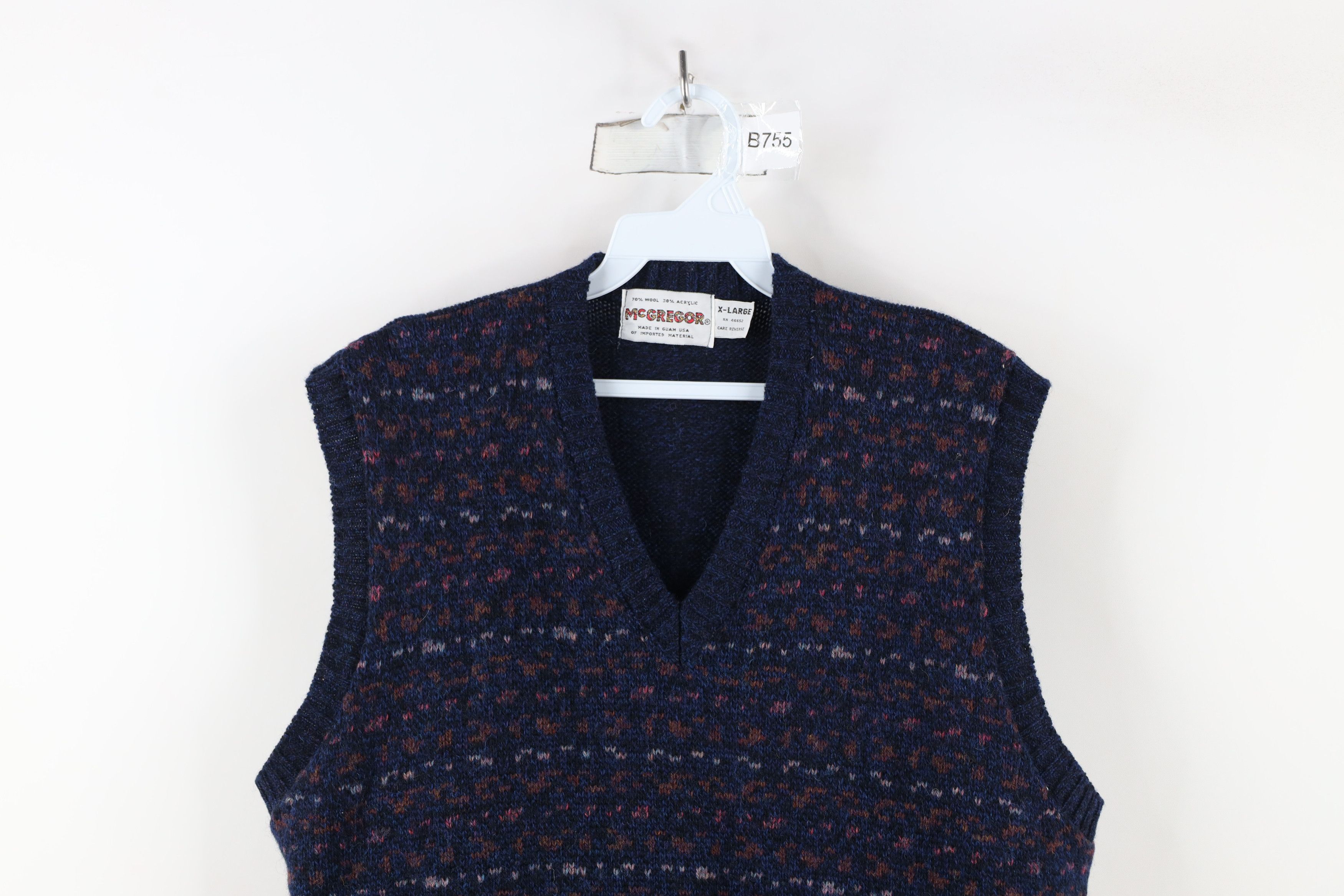 Vintage Vintage 90s Streetwear Wool Blend Knit V-Neck Sweater Vest Size US XL / EU 56 / 4 - 2 Thumbnail