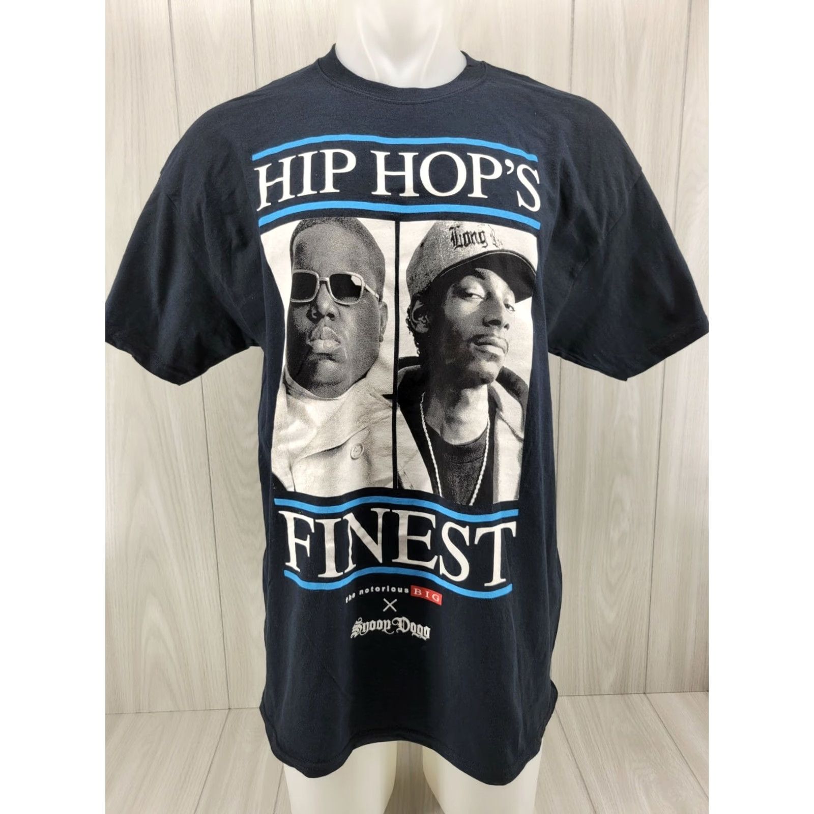Vintage Hip Hop Finest Snoop Dogg Notorious B.I.G T-Shirt XL Mens Black 90s Hip Hop Cotton Crew Neck Short Sleeve Regular Fit Size US XL / EU 56 / 4 - 2 Thumbnail