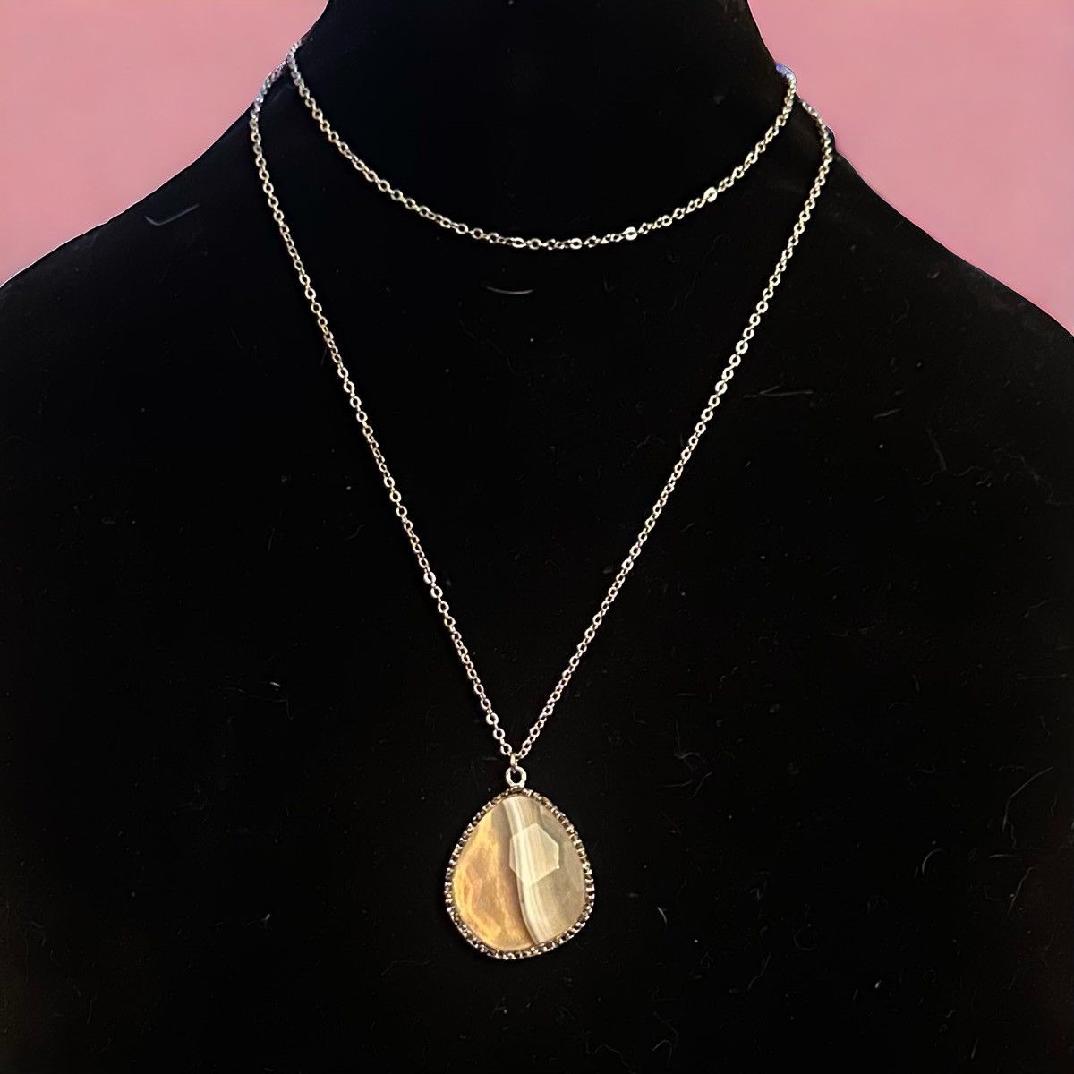 Loft Loft long silver tone quartz pendant necklace Size ONE SIZE - 1 Thumbnail