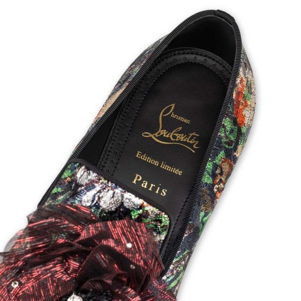 Christian Louboutin o1s1wg111224 Dandyflor Flat Tissu Lame in Multicolor Size US 12 / EU 45 - 4 Thumbnail
