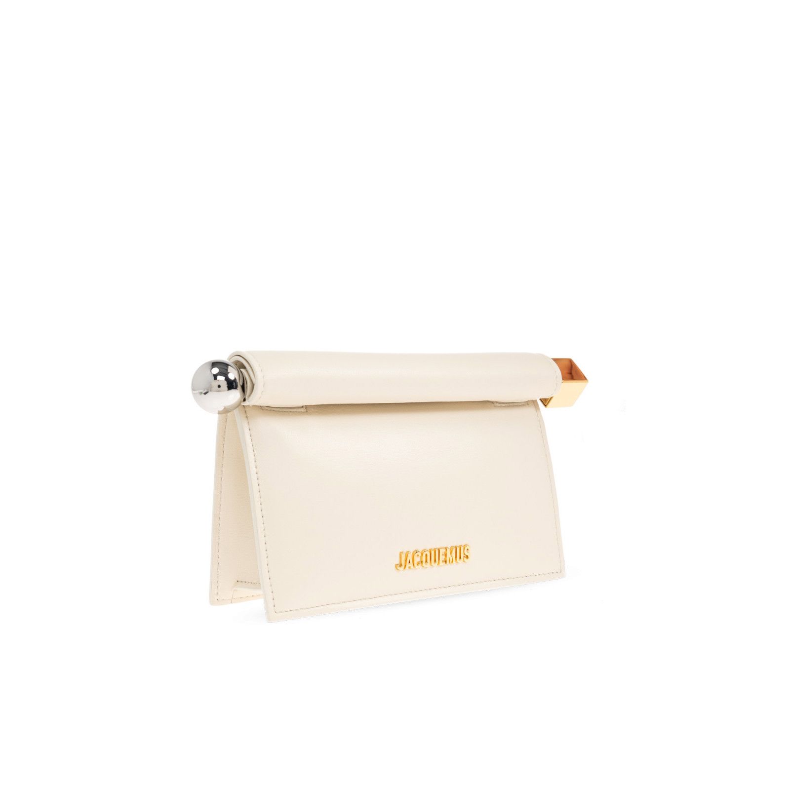 Jacquemus JACQUEMUS Rond Carre Small Cream Leather Clutch Bag New & Au Size ONE SIZE - 3 Thumbnail