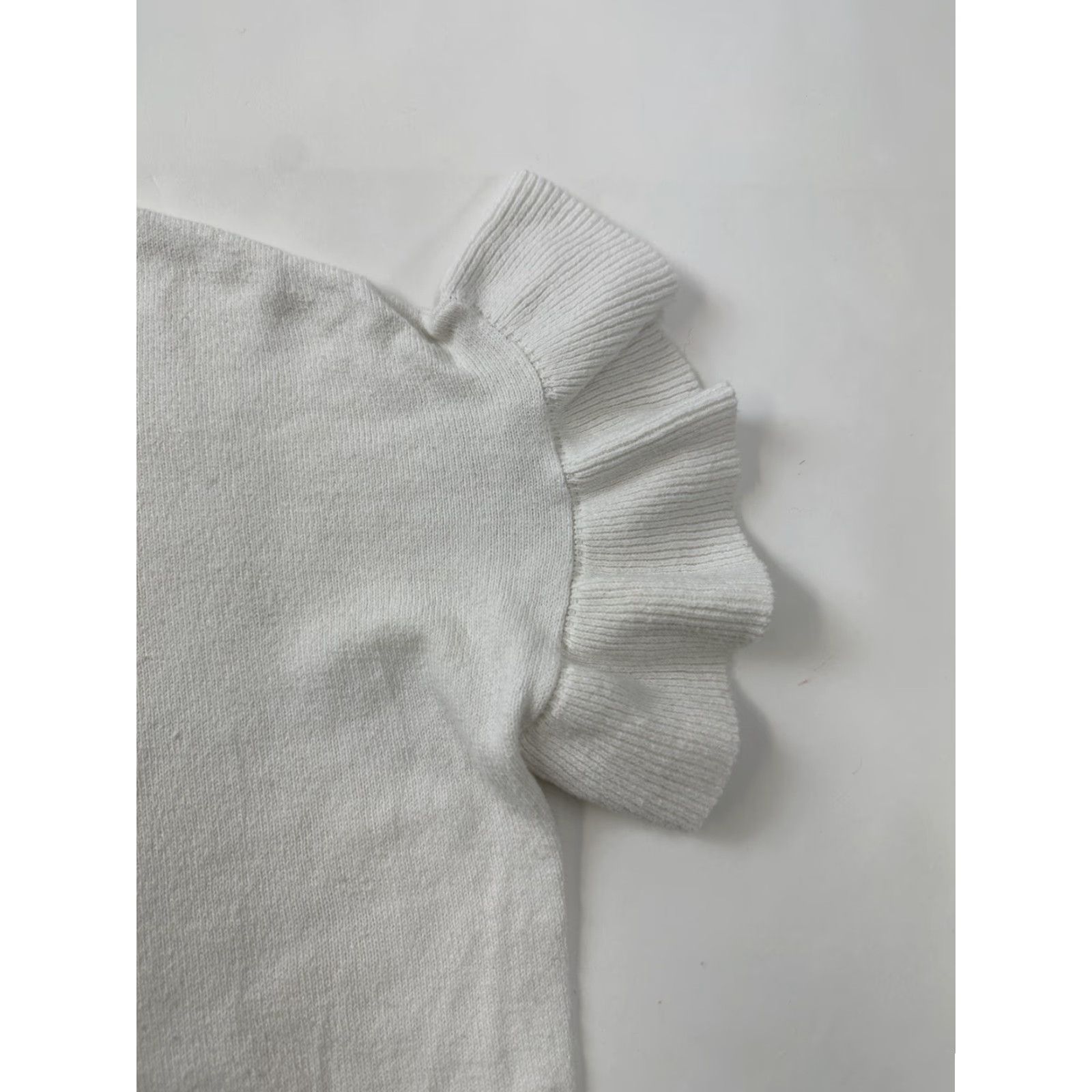 Madewell Madewell Shirt Women’s XS White Puff Sleeve Ruffle T-Shirt Casual Size XS / US 0-2 / IT 36-38 - 2 Thumbnail
