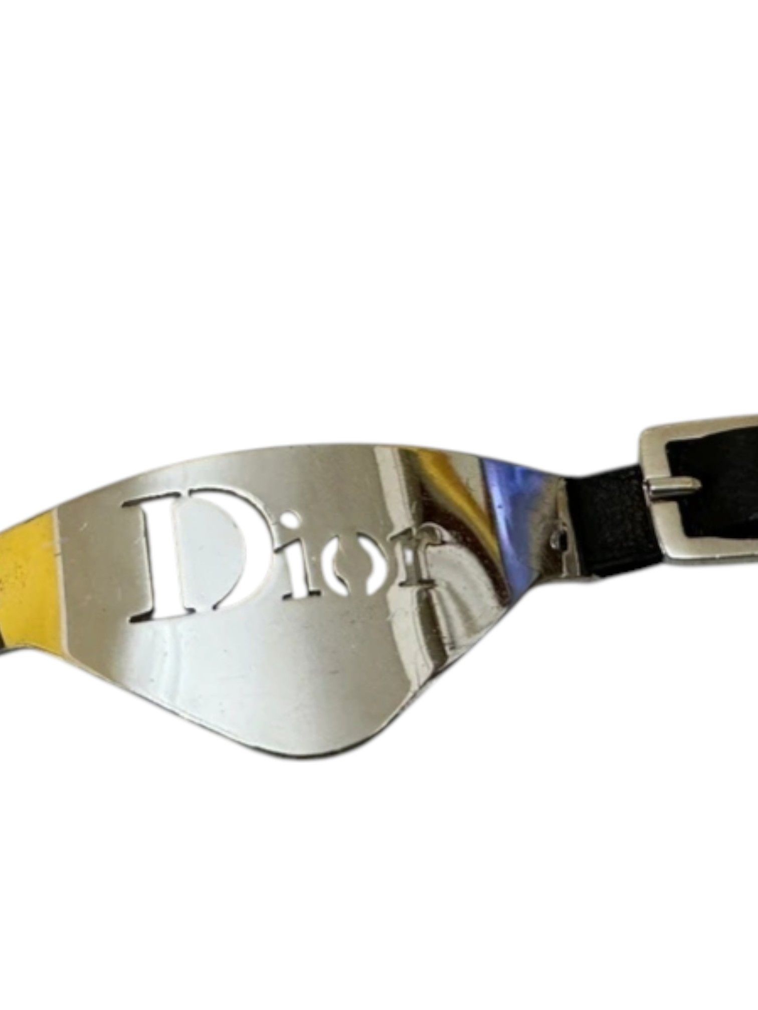 Dior Dior by John Galliano Silver Logo Plate Bracelet Size ONE SIZE - 3 Thumbnail