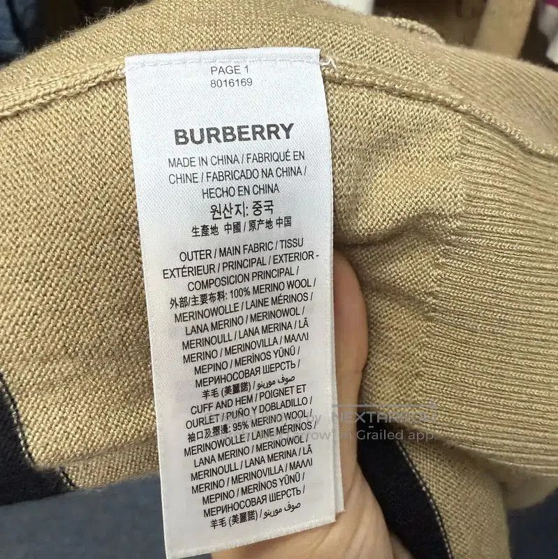 Burberry Burberry Beige Wool Cardigan with Stripes. Size M / US 6-8 / IT 42-44 - 4 Thumbnail