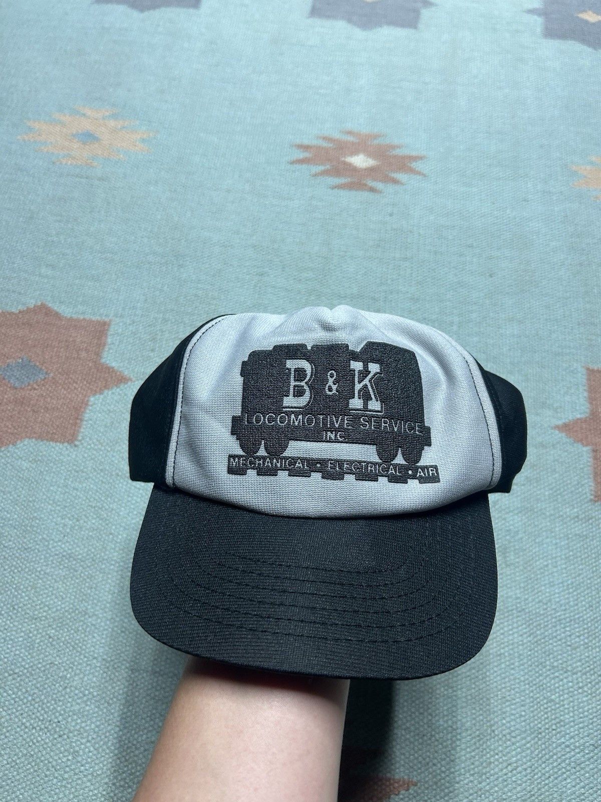 Vintage Vintage 80s SnapBack hat B&K locomotive service gray USA mad Size ONE SIZE - 2 Thumbnail