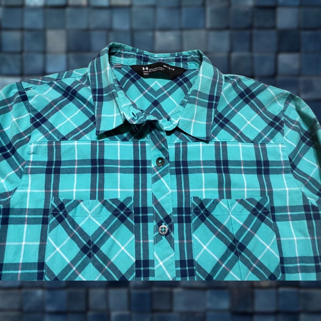 Under Armour Under Armour Womens Multicolor Plaid Check Long Sleeve Button-Up Shirt M, Cotton Polyester Spandex, Casual Womens Shirt Size M / US 6-8 / IT 42-44 - 1 Thumbnail