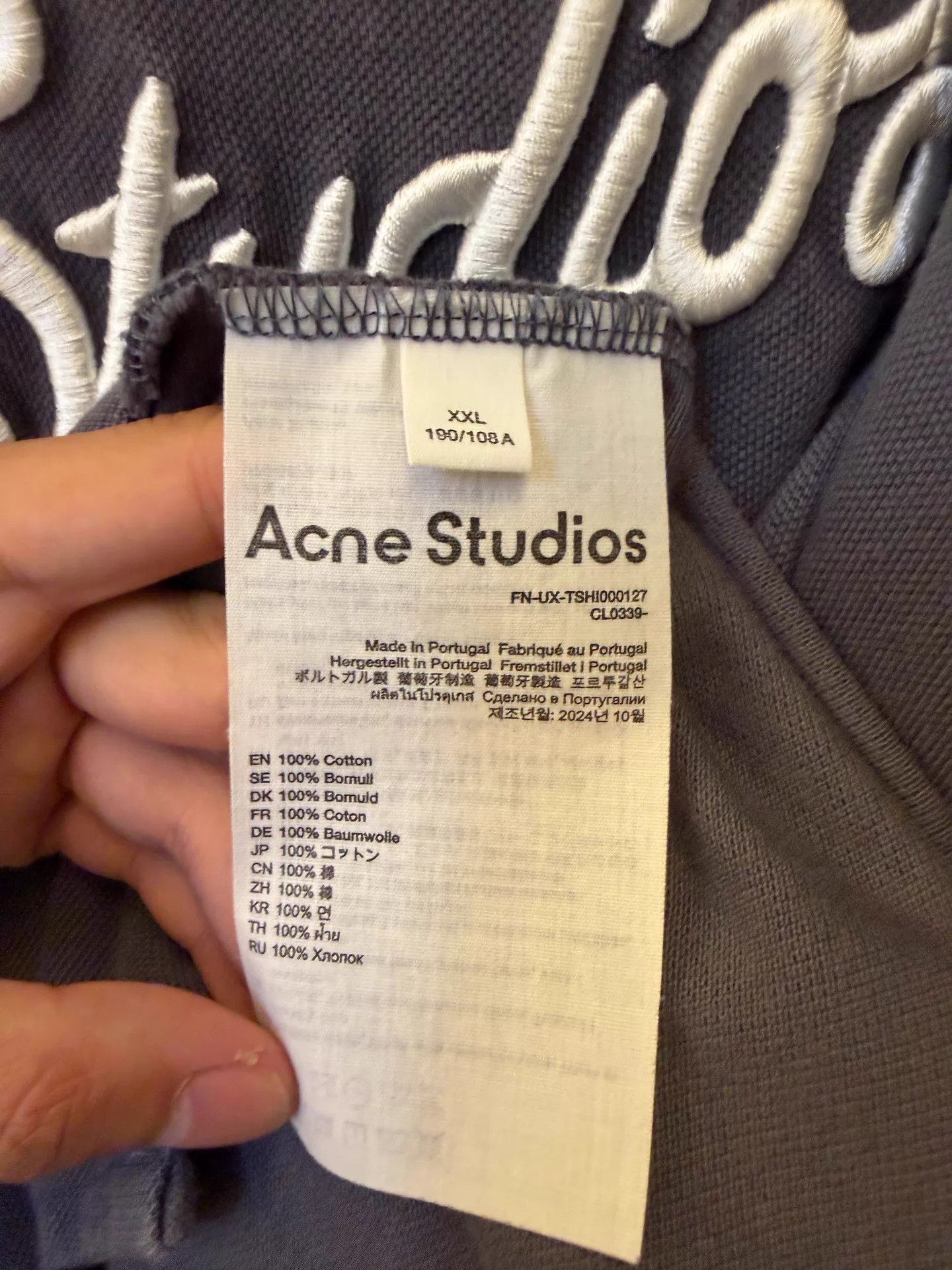 Acne Studios Acne FW25 Embroidered Logo Drop Shoulder Crew NeckUnisex Tee Size US XXL / EU 58 / 5 - 4 Thumbnail