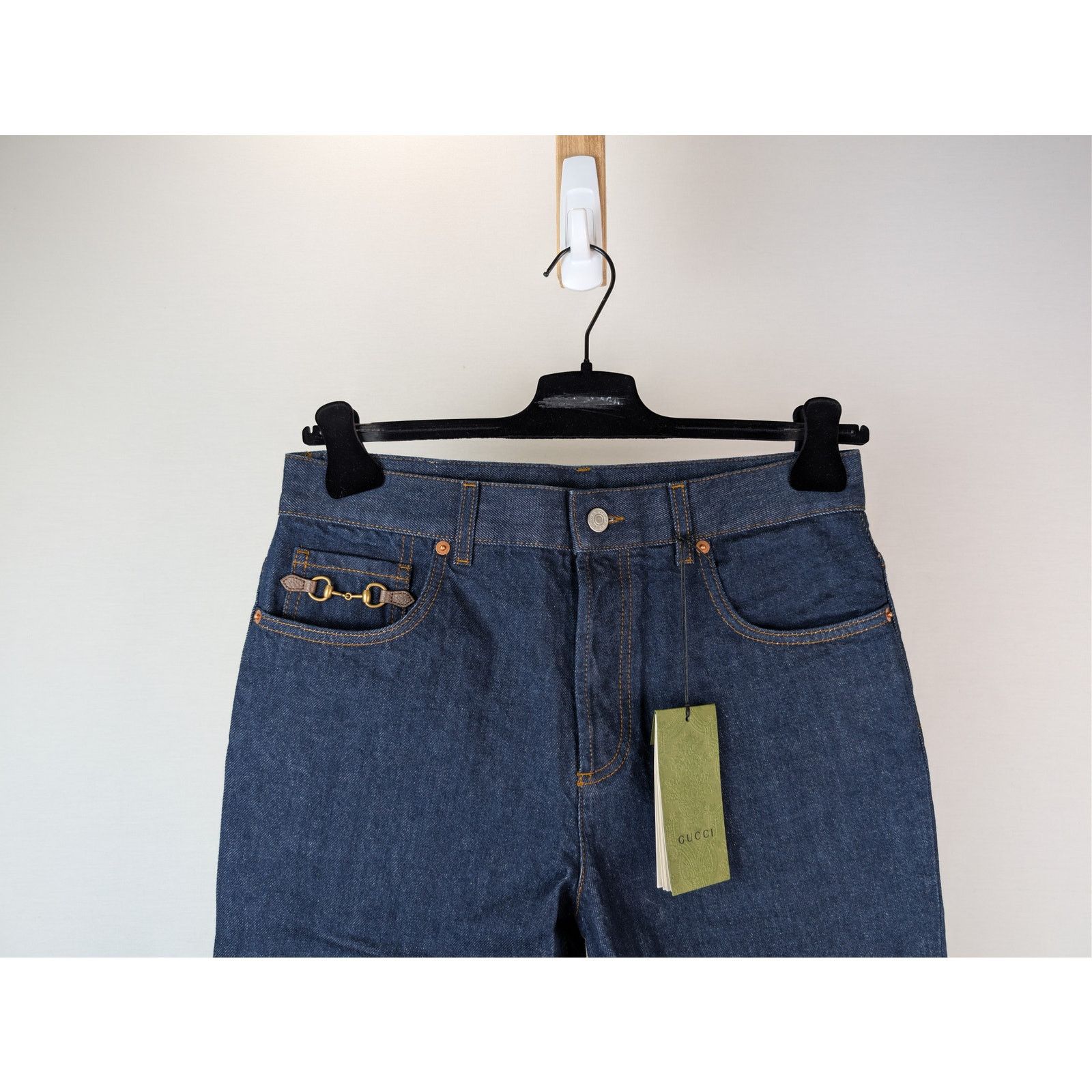 Gucci o1rshd1 Horsebit Straight-Leg Denim Pants in Indigo Blue Size US 32 / EU 48 - 3 Thumbnail