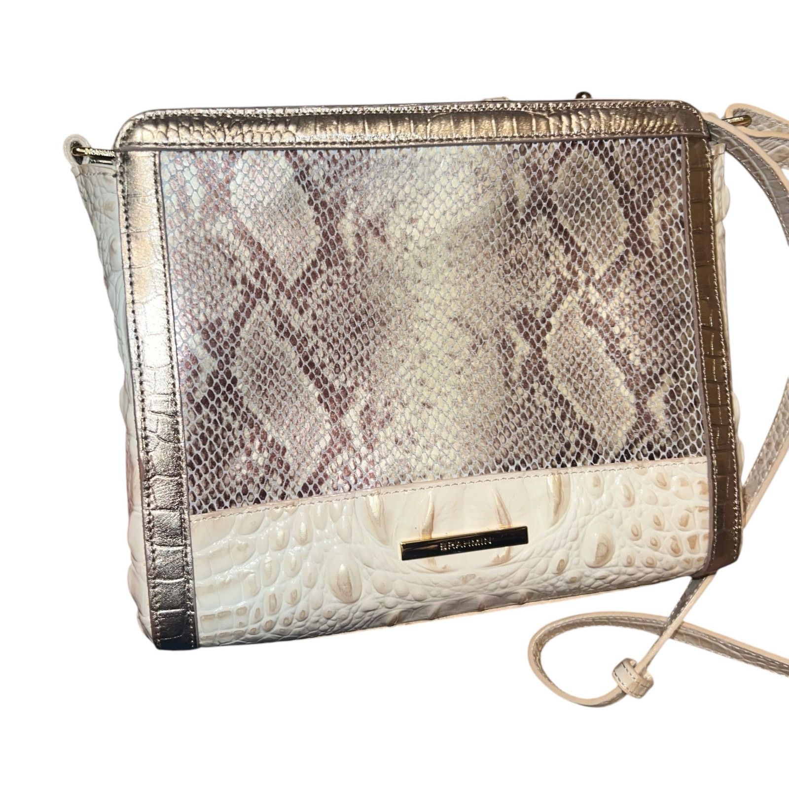 BRAHMIN Brahmin Carrie Crossbody Bag Sunglow Dakota Ivory Retired Size ONE SIZE - 6 Thumbnail
