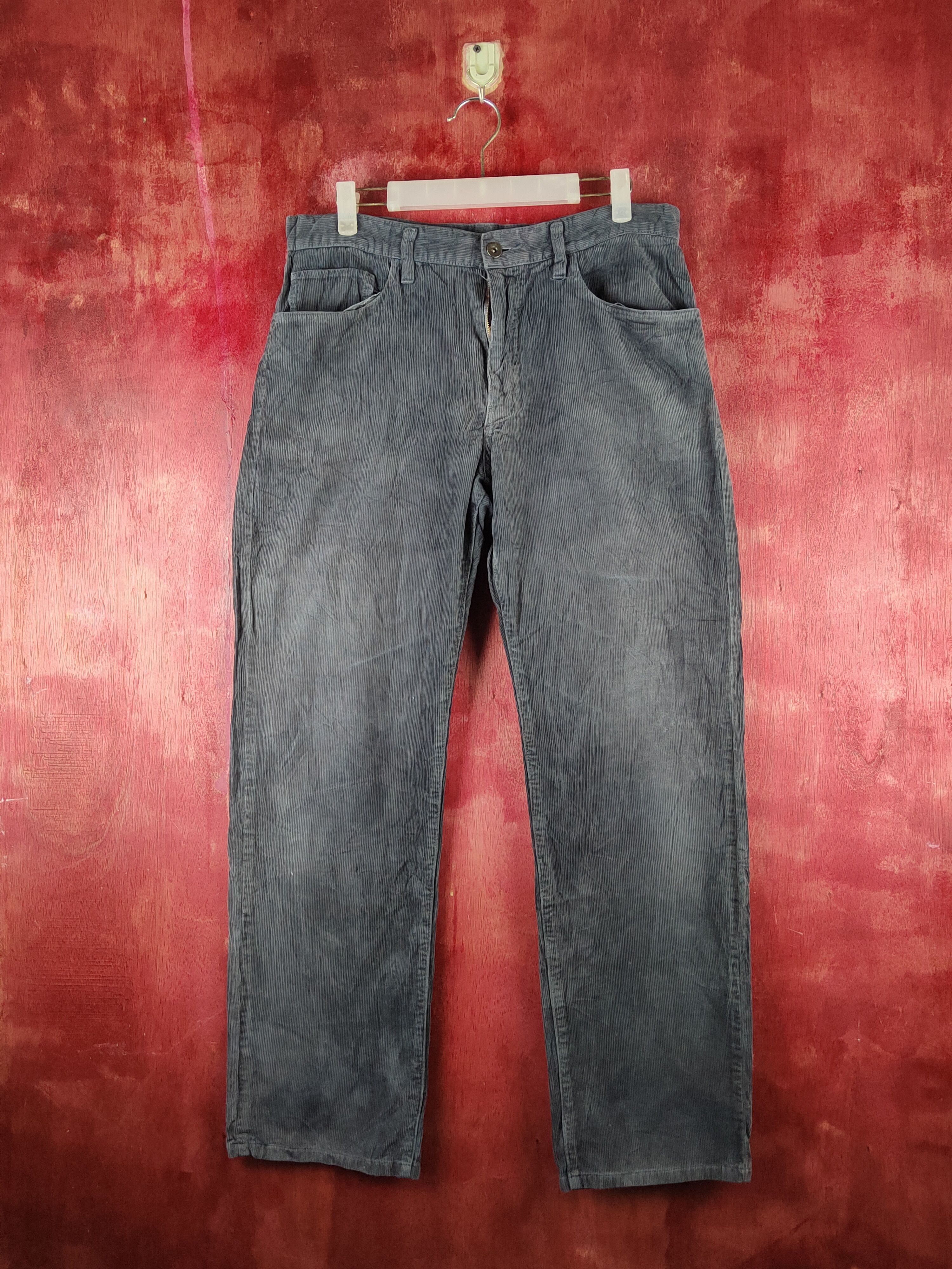 Japanese Brand Uniqlo Dark Gray Corduroy Pants #S2337 Size US 33 - 1 Thumbnail