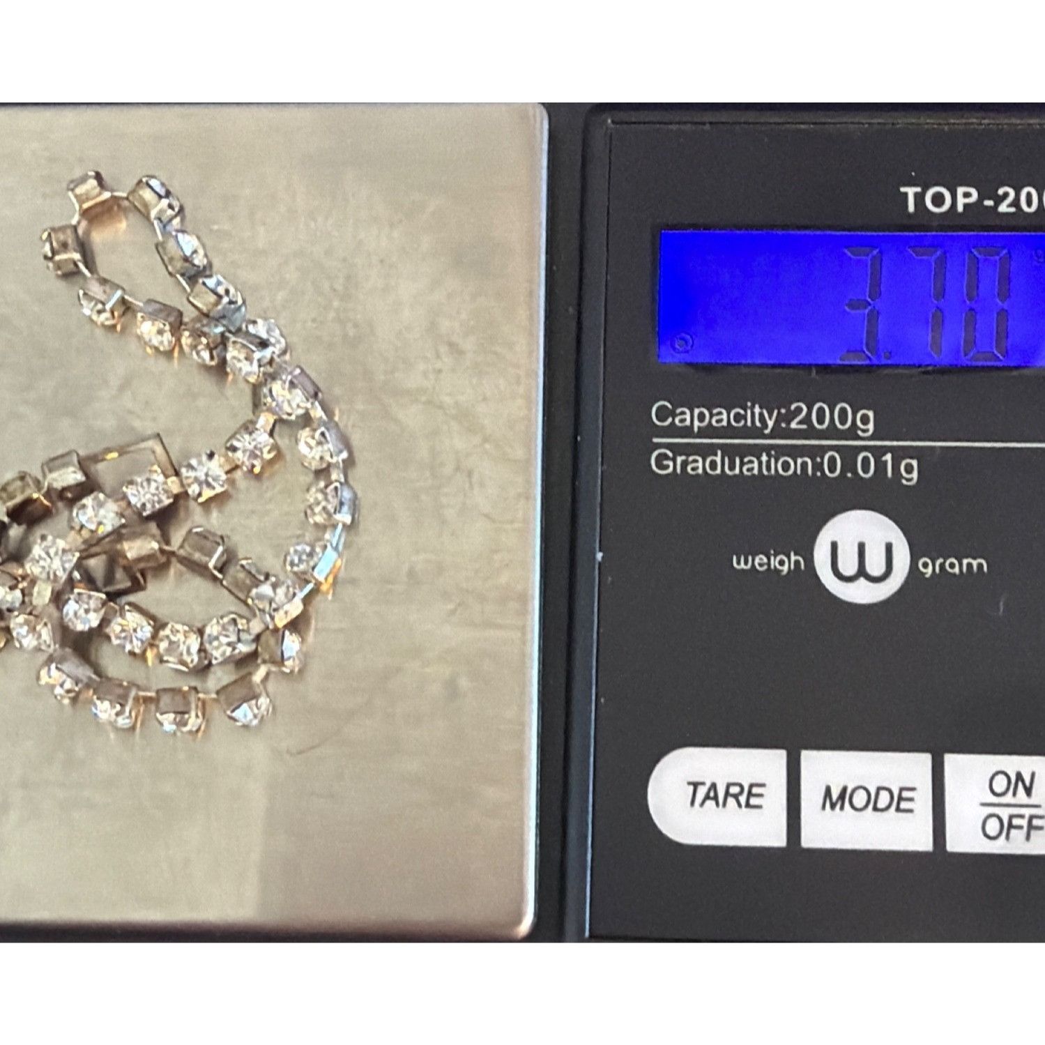 Other Vtg Silver Tone Tennis Bracelet Clear Rhinestones Prong Set Size ONE SIZE - 6 Thumbnail