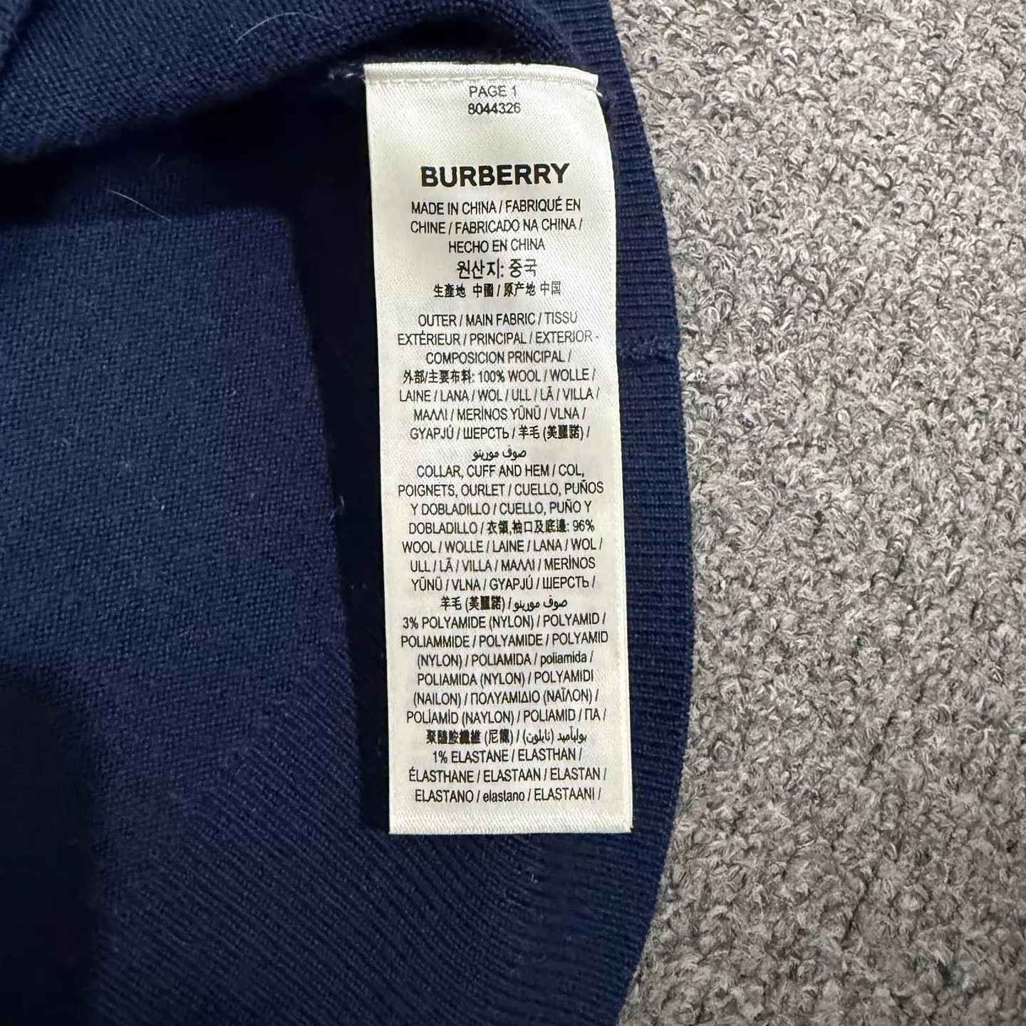 Burberry Burberry navy striped cuffed half-zip wool knit XL mint Size US XL / EU 56 / 4 - 4 Thumbnail