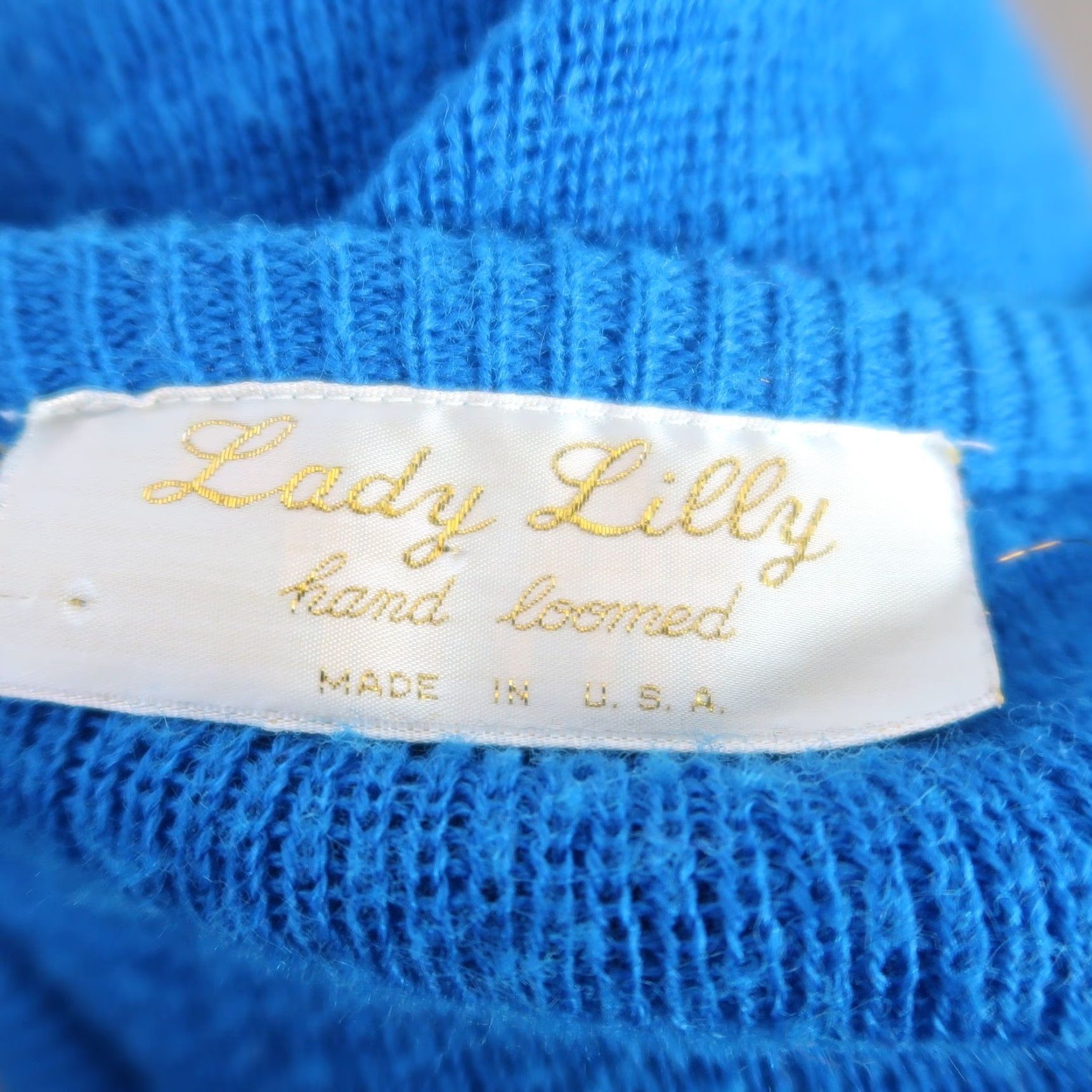 Vintage VINTAGE Lady Lilly Cerulian Blue wool knit dolman sleeve sweater 24 Size 4XL / US 24-26 - 6 Thumbnail